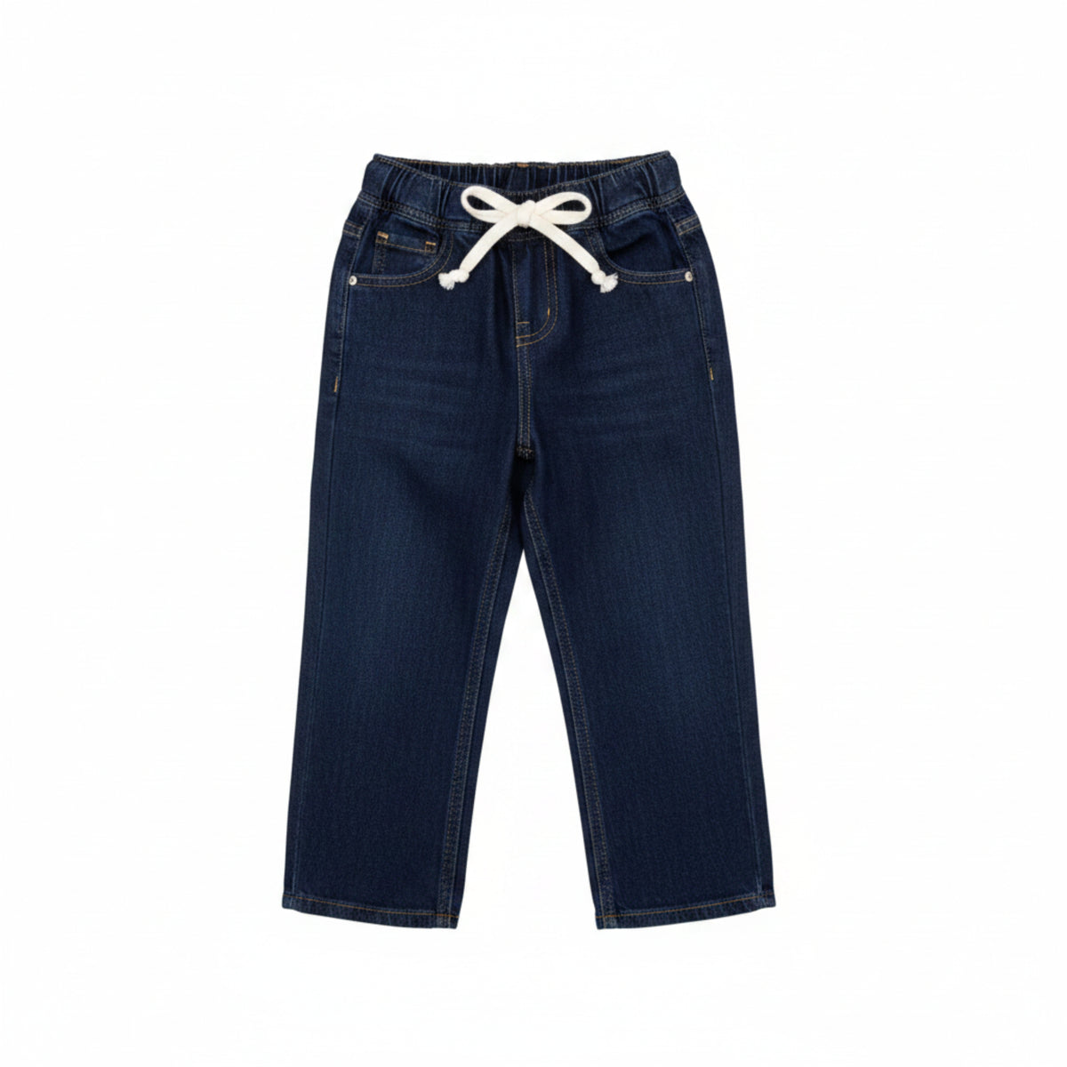 Stylish Boys' Denim Elastic Waist Jeans - Dark Blue