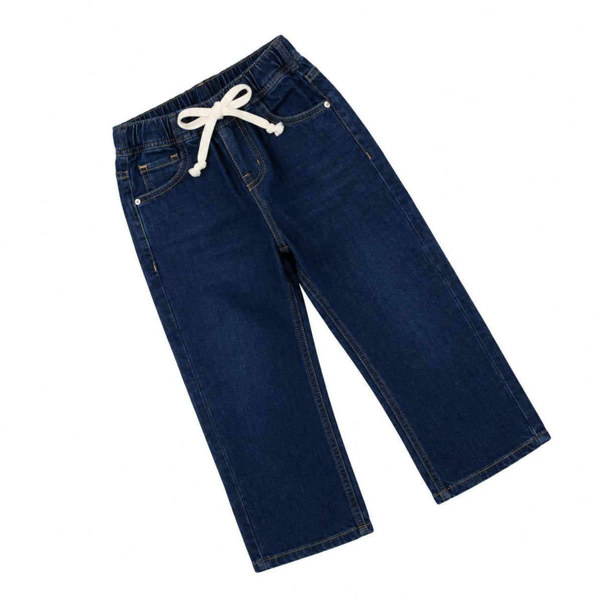 Stylish Boys' Denim Elastic Waist Jeans - Dark Blue