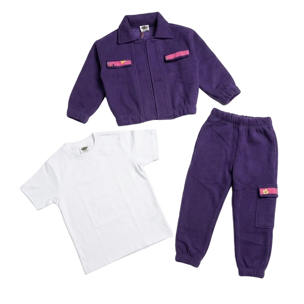 Stylish Coat with Inner & Flap Pocket Trouser - Purpal