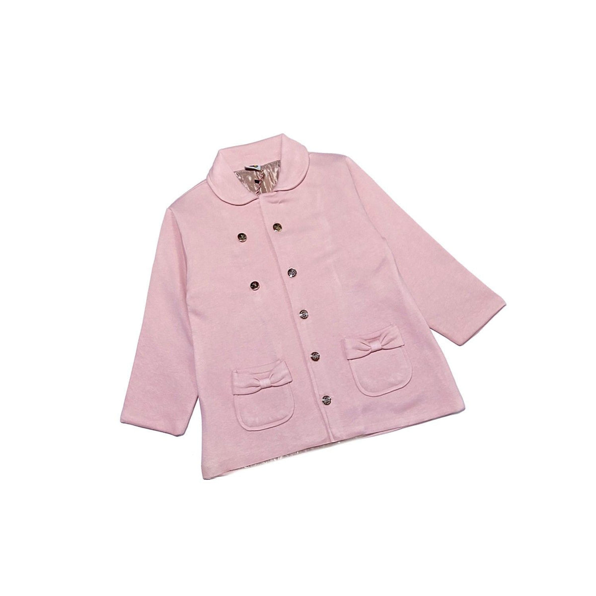 Stylish Round Coller Fleece Coat - Rose Pink