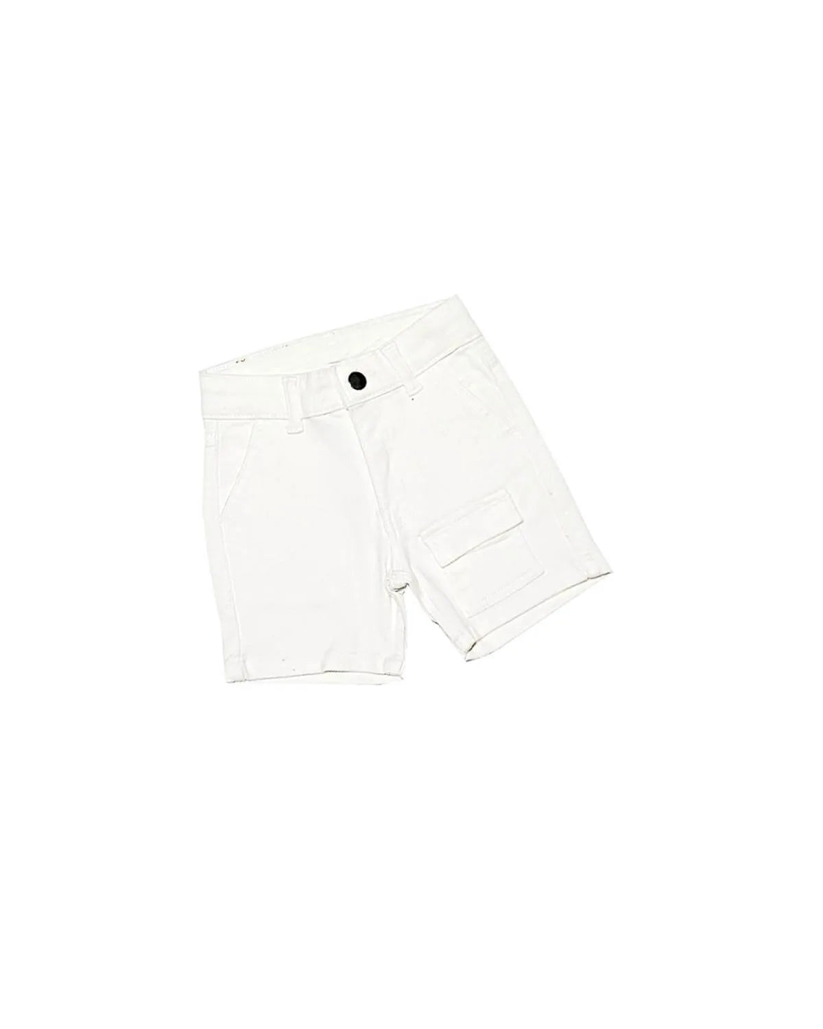 Summer Multi Pockets Barmuda Denim Shorts - Off White