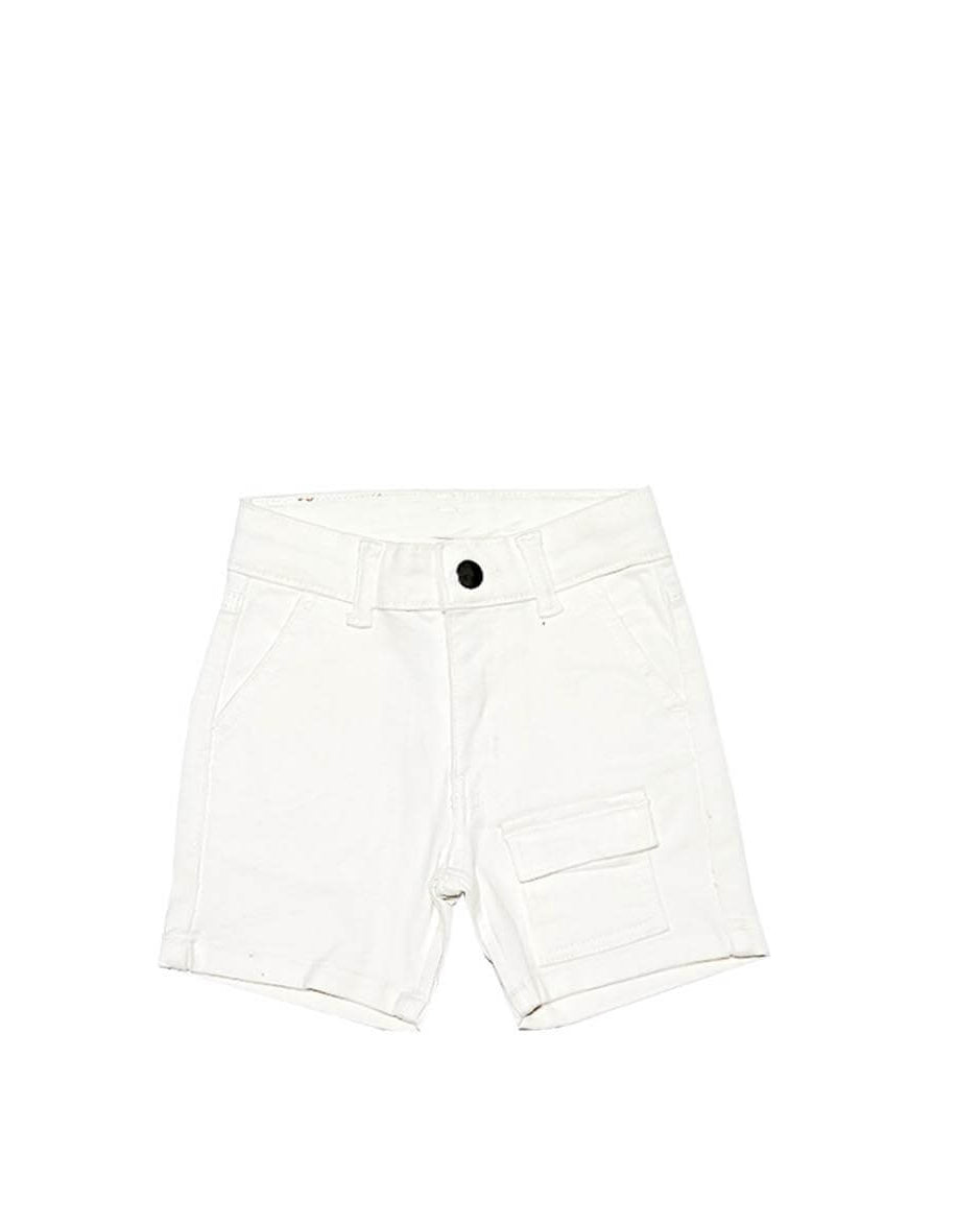 Summer Multi Pockets Barmuda Denim Shorts - Off White