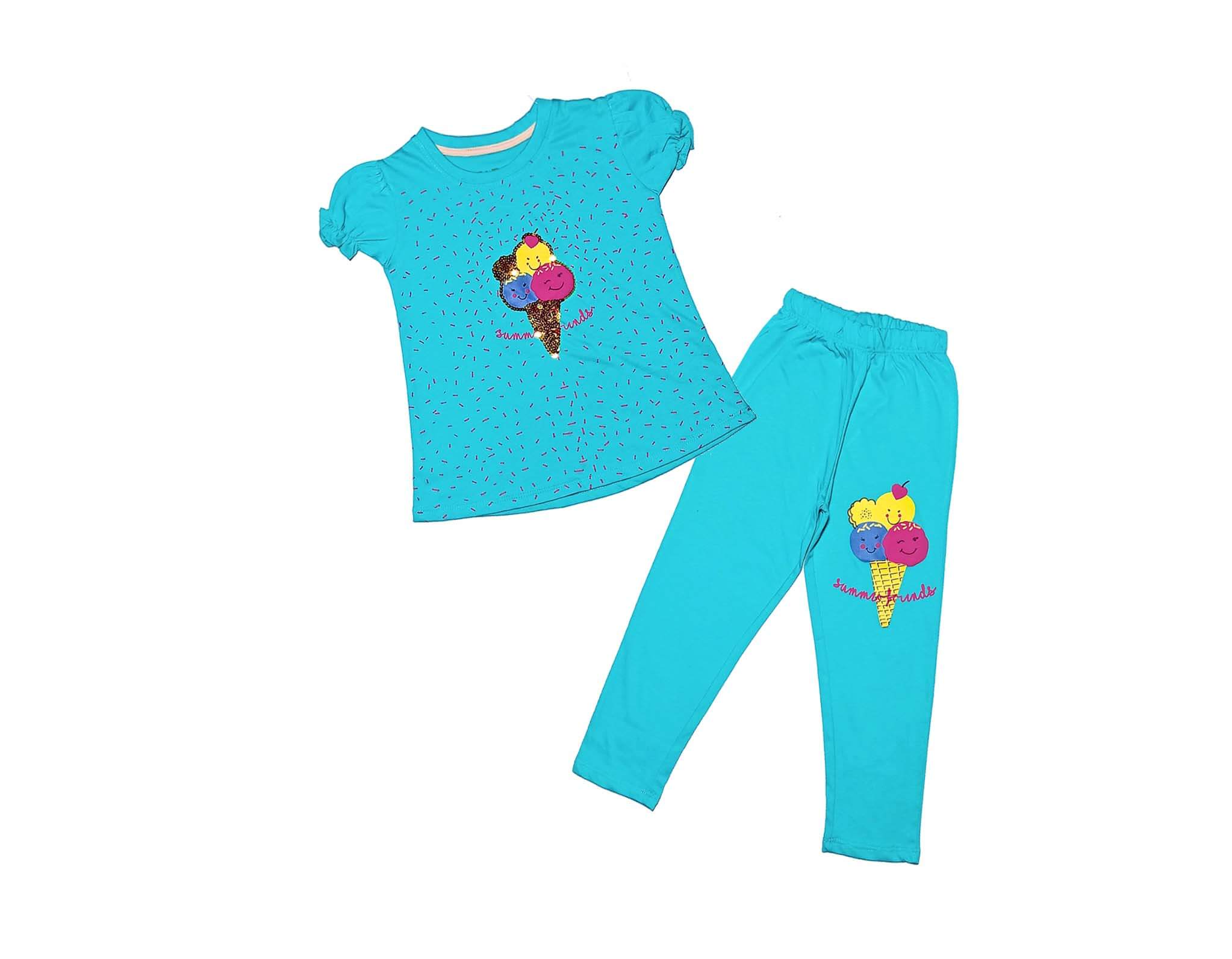 Summer Sequence Candy Friends Tee &amp; Trouser - Aqua