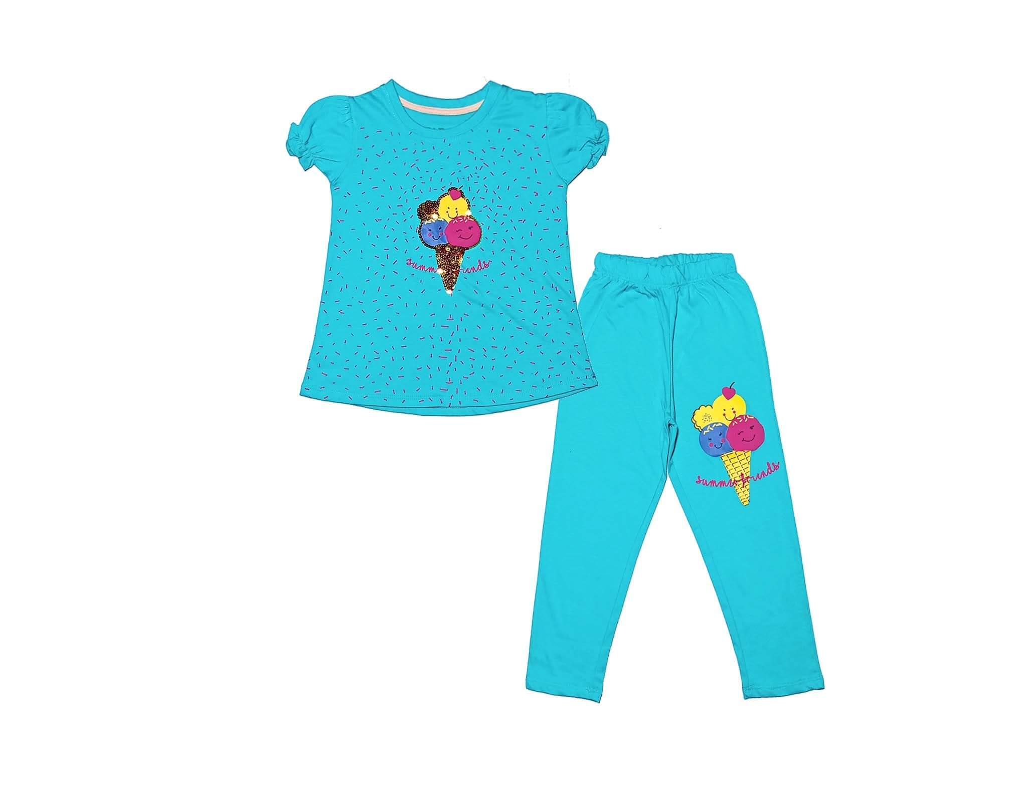 Summer Sequence Candy Friends Tee &amp; Trouser - Aqua