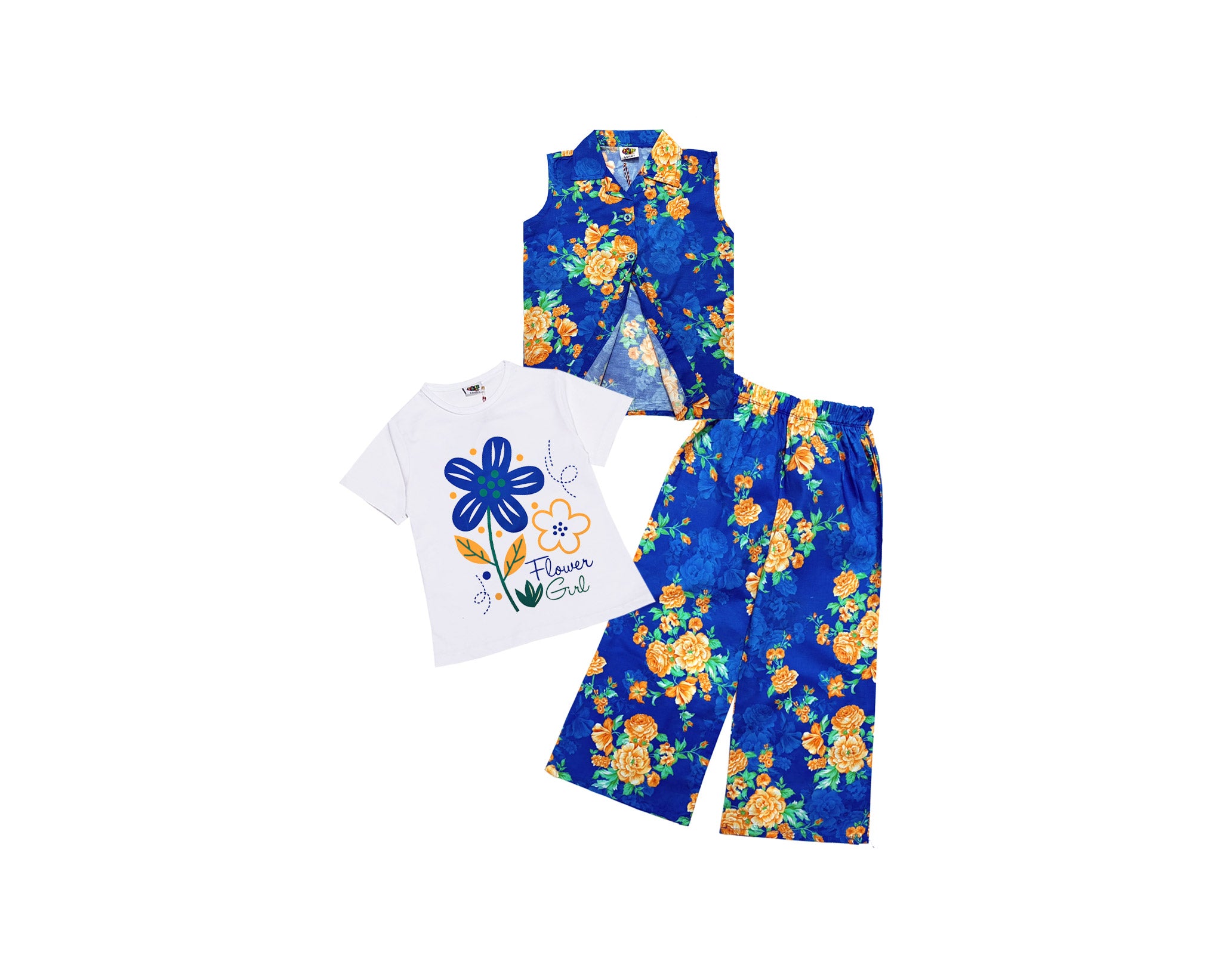 SunflowerGirl3PcCottonSuitFlapperTrouser-RoyalBlue_1