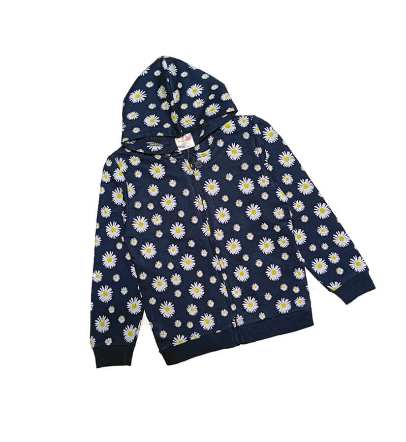 Sunflowers Glow Terry Hood - Navy Blue