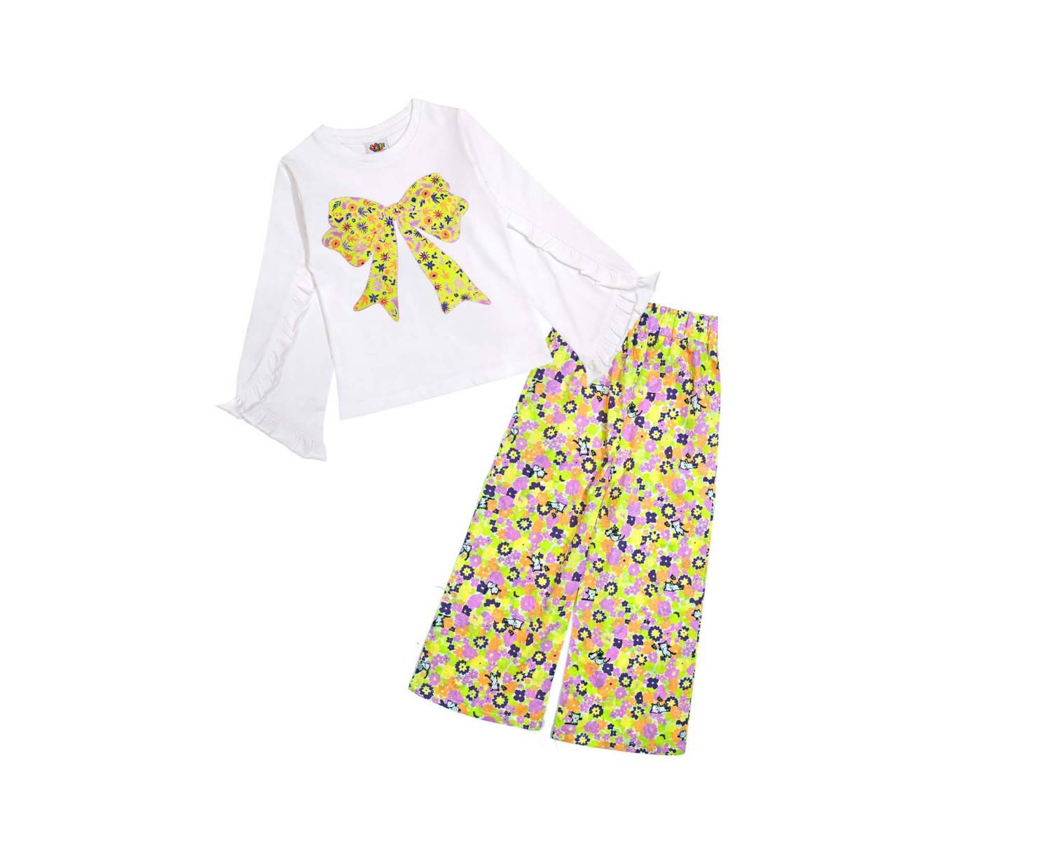 Sunshine-Floral-Bow-Palazzo-Set-White-Yellow-1