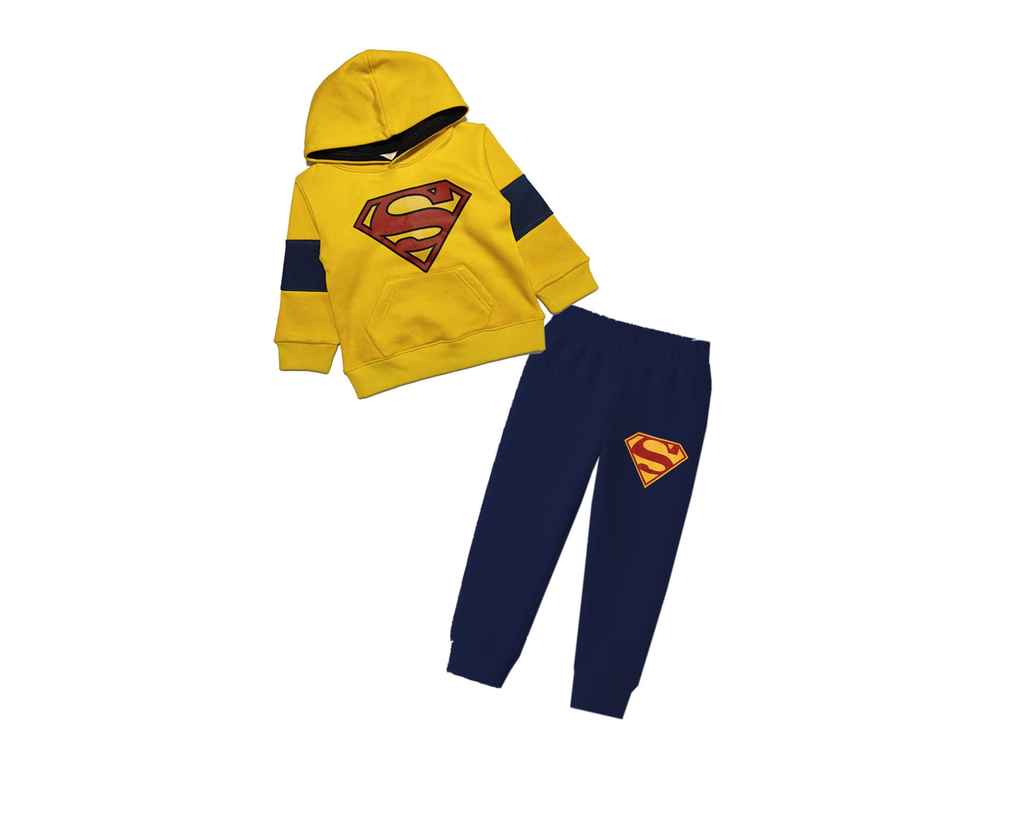 Super Hoodie Fleece Tracksuit - Yellow &amp; Black