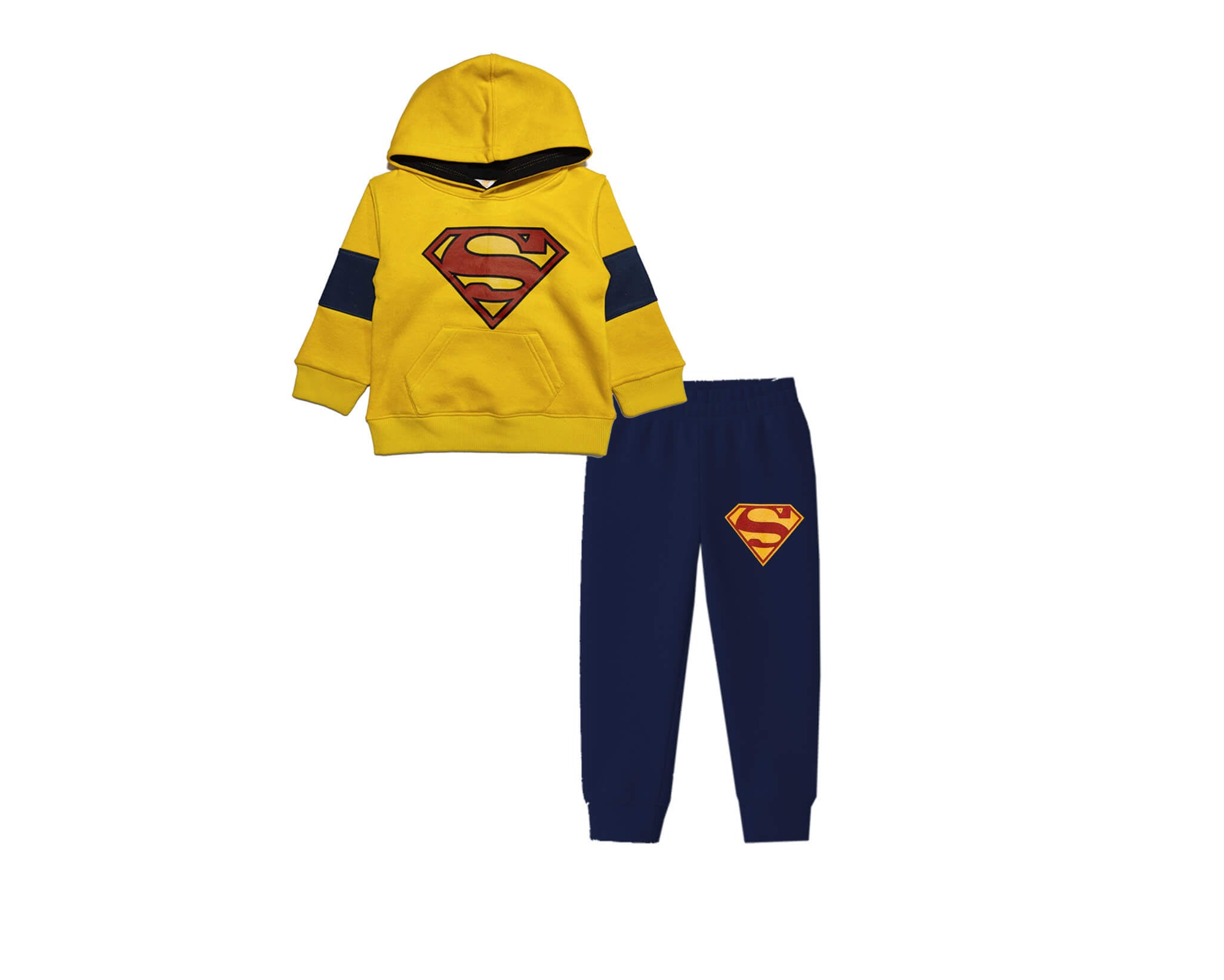 Super Hoodie Fleece Tracksuit - Yellow &amp; Black