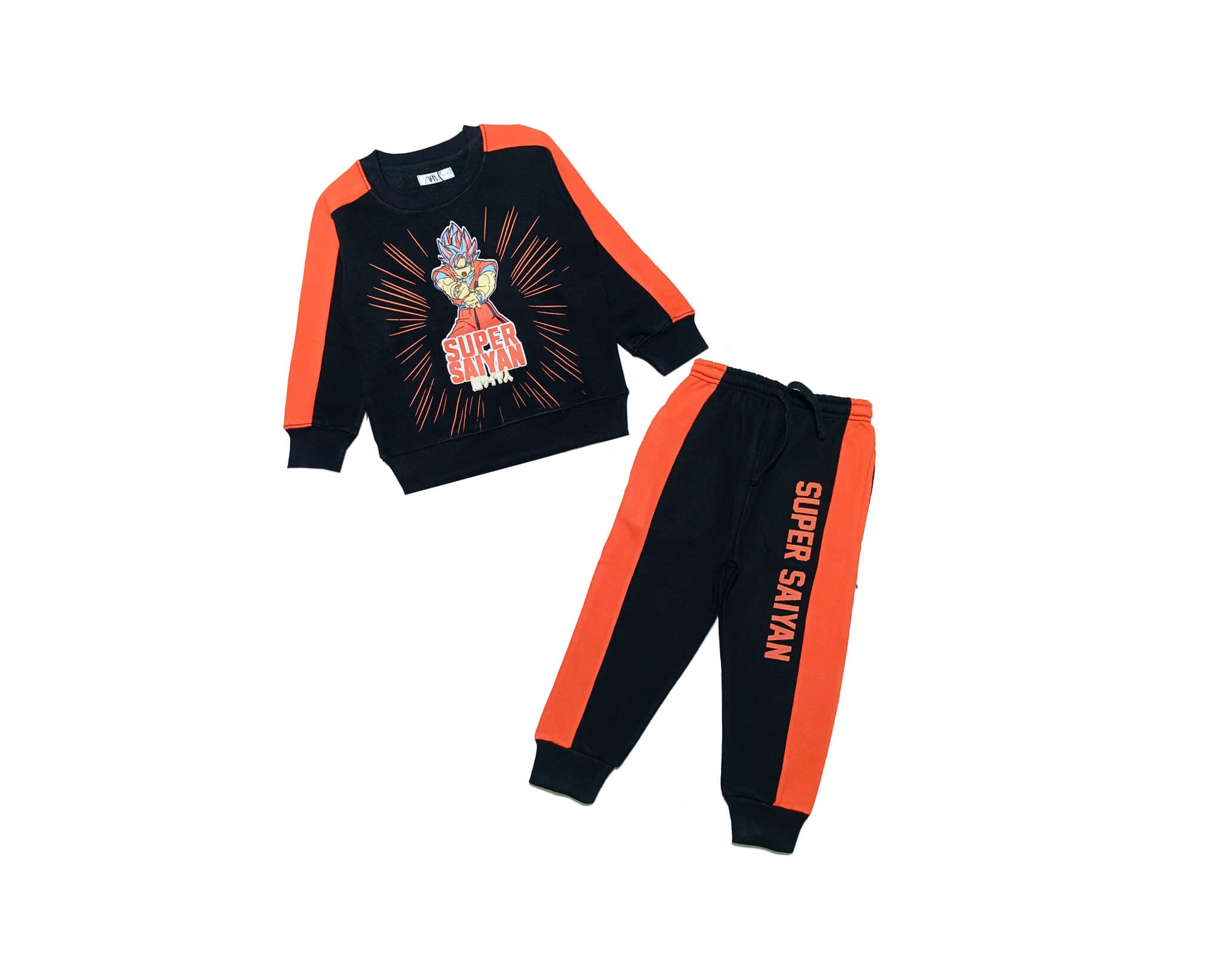 Super Star Enegry Pannel Fleece Tracksuit - Black &amp; Orange