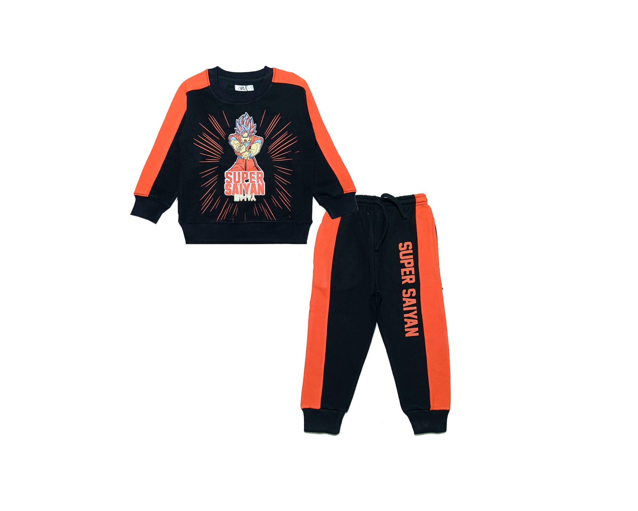 Super Star Enegry Pannel Fleece Tracksuit - Black &amp; Orange