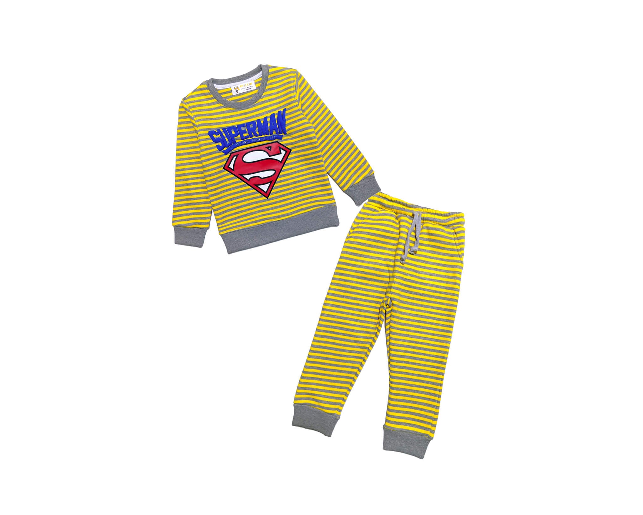 Super Star Yellow Strippes Fleece Tracksuit -Yellow
