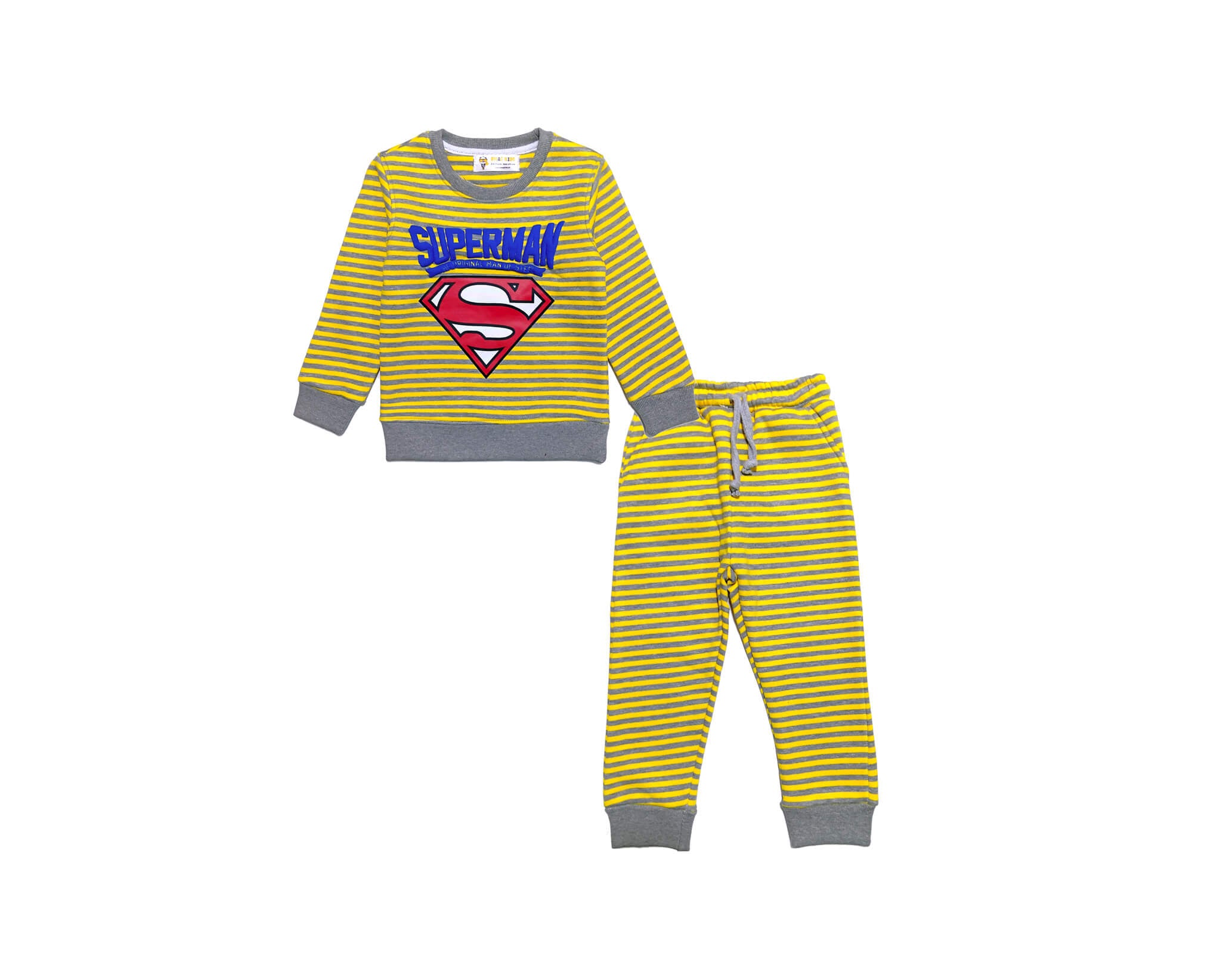 Super Star Yellow Strippes Fleece Tracksuit -Yellow