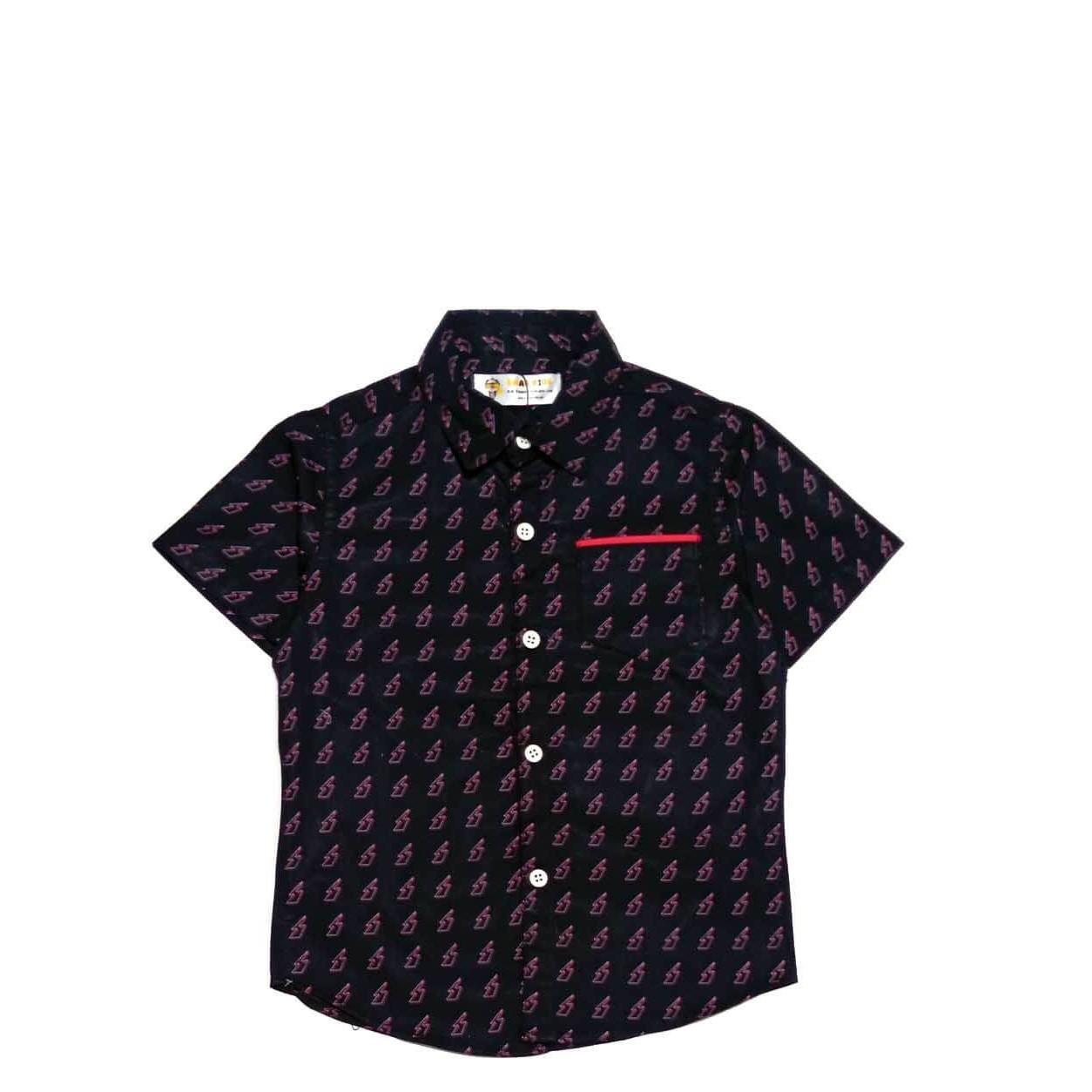 Super Energy Cotton Half Sleeves Casual Shirt-Black