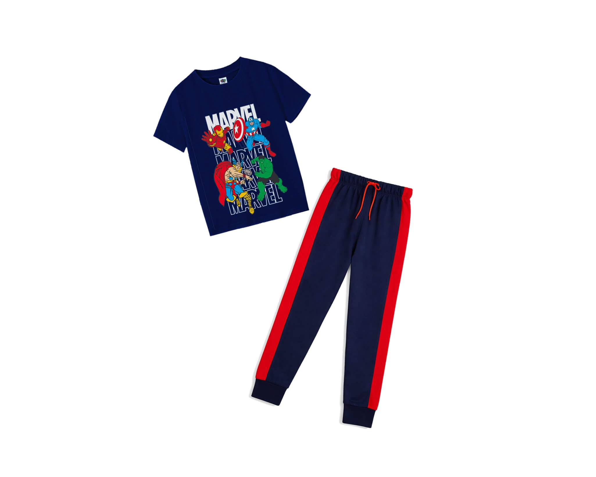 Super Hero Red Penal Tee & Trouser - Navy Blue