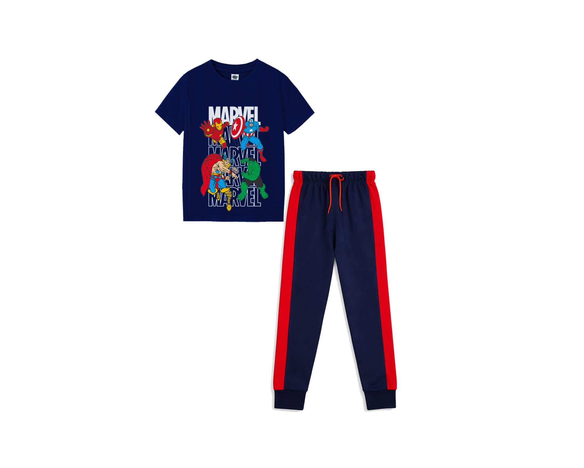 Super Hero Red Penal Tee &amp; Trouser - Navy Blue