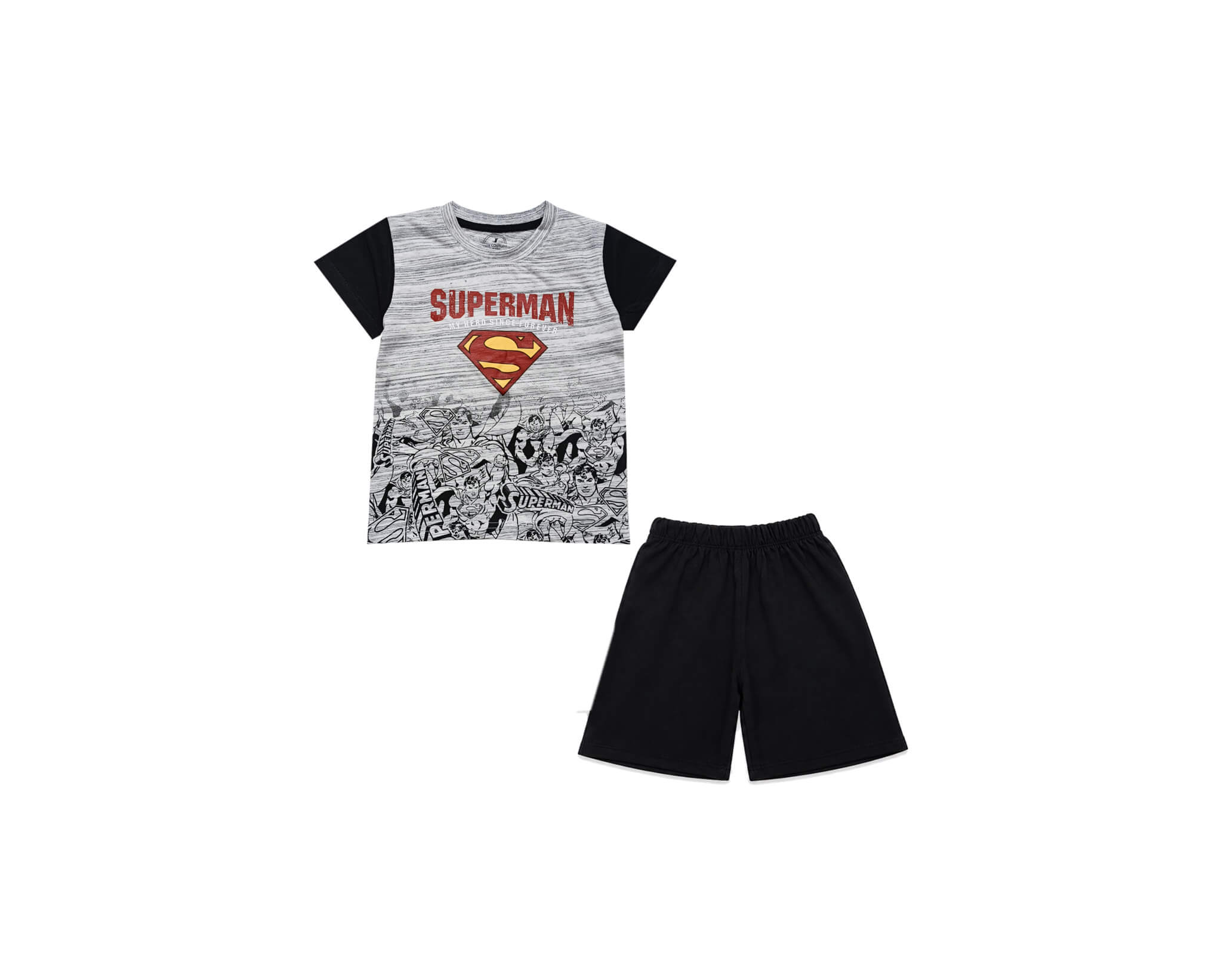 SupermanMyHeroBlackPenalTee_Short-Gary_Black