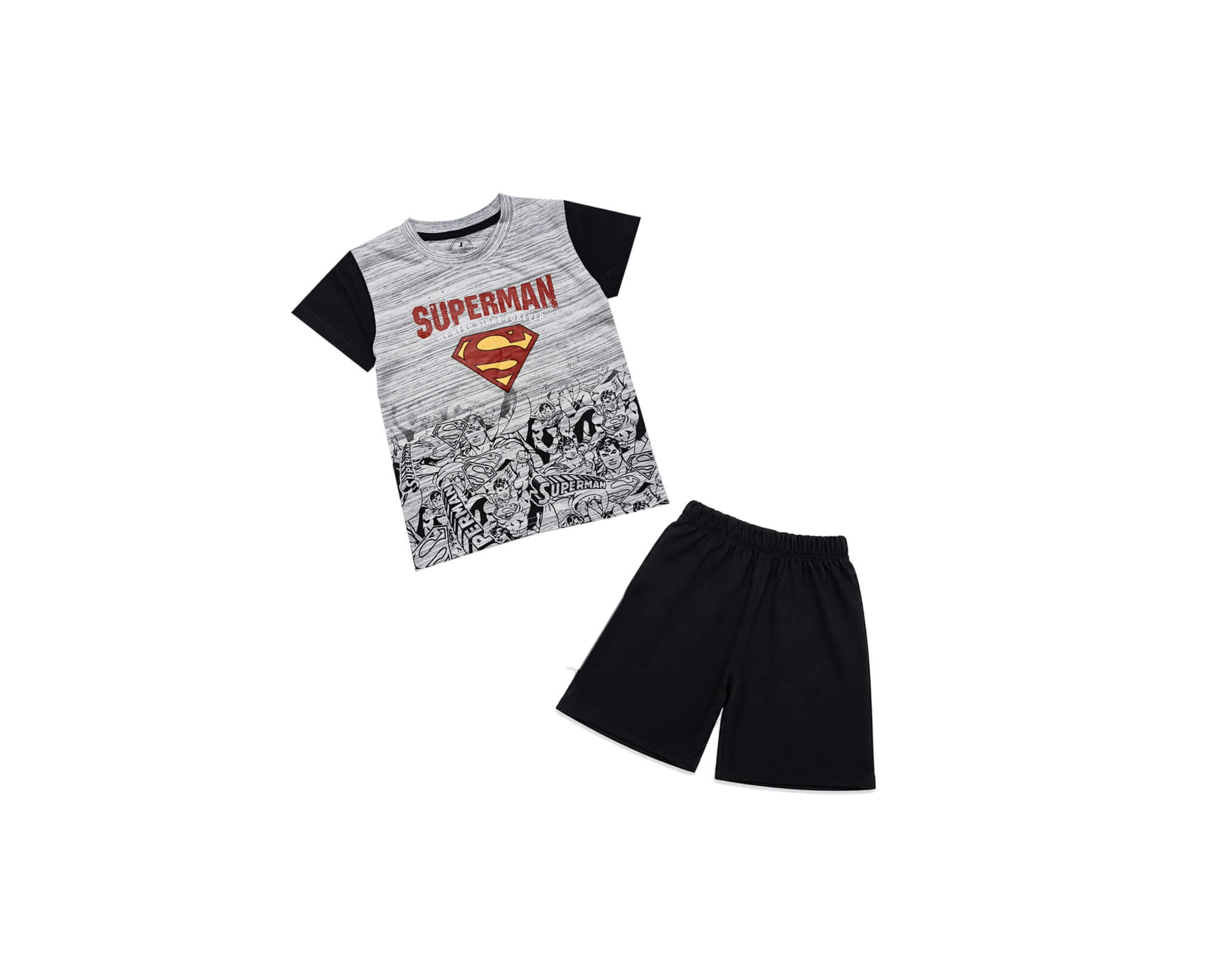 SupermanMyHeroBlackPenalTee_Short-Gary_Black_1