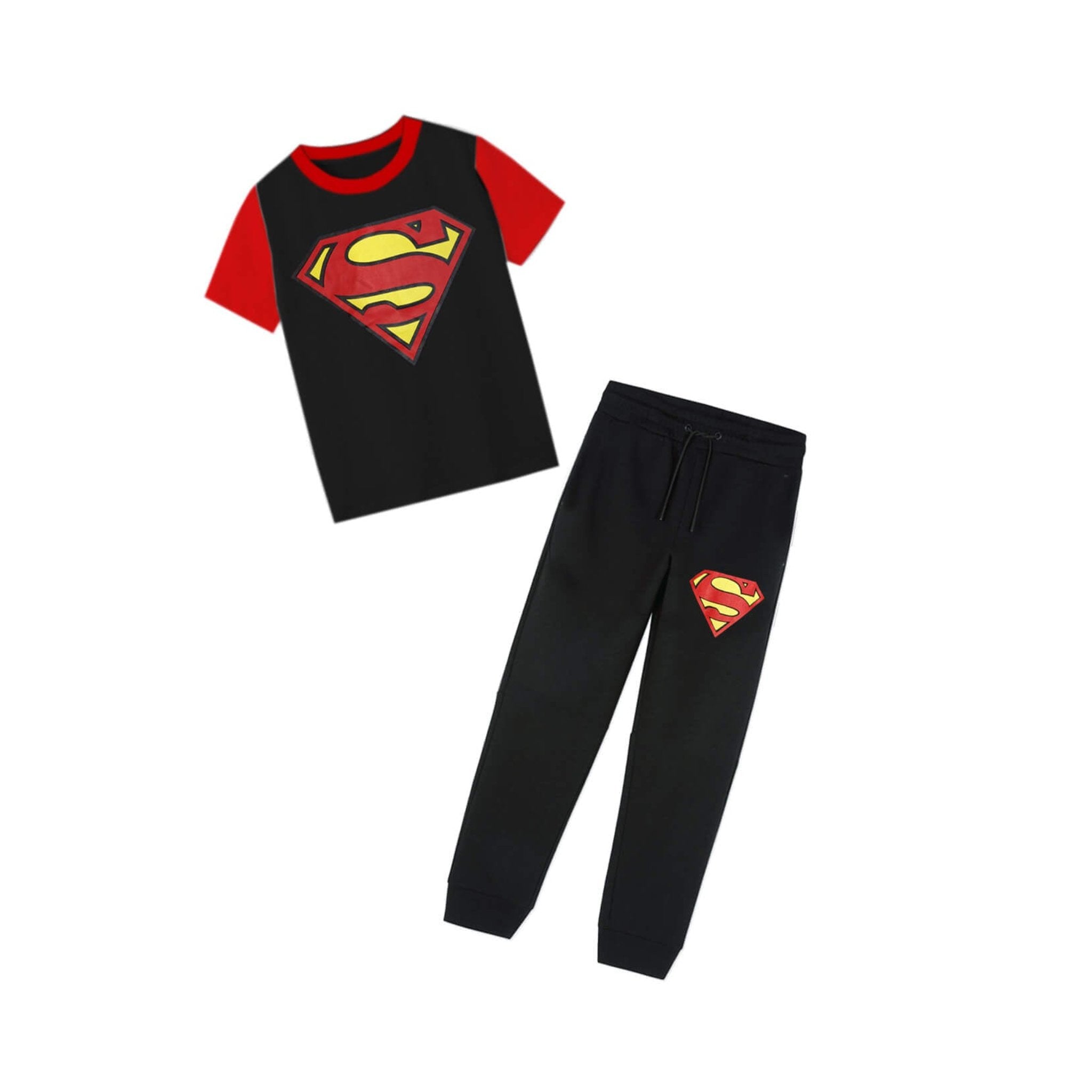 Superman Logo Tee &amp; Trouser -Red &amp; Black