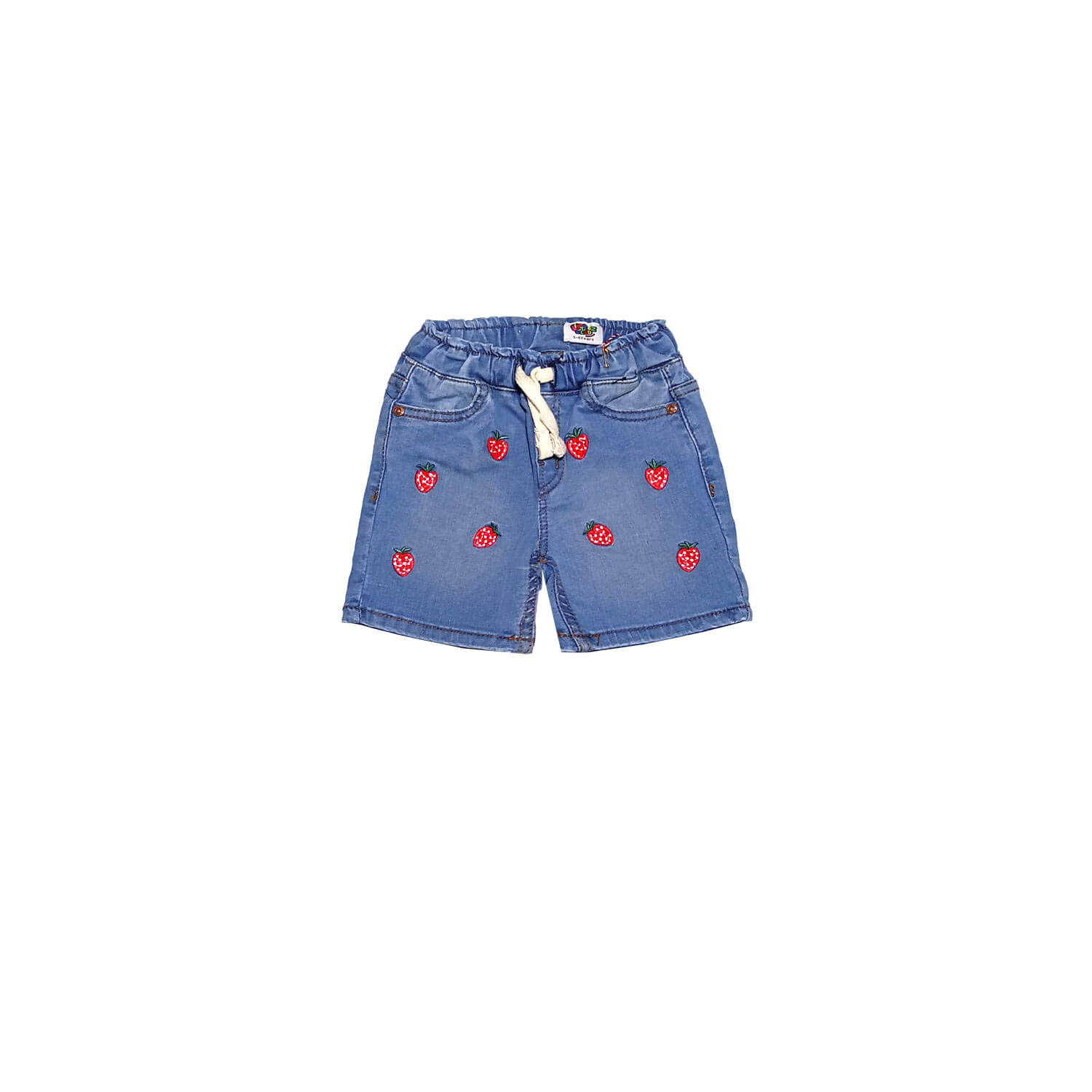Sweet-Strawberries-Elastic-Belt-Denim-Short---Sky-Blue