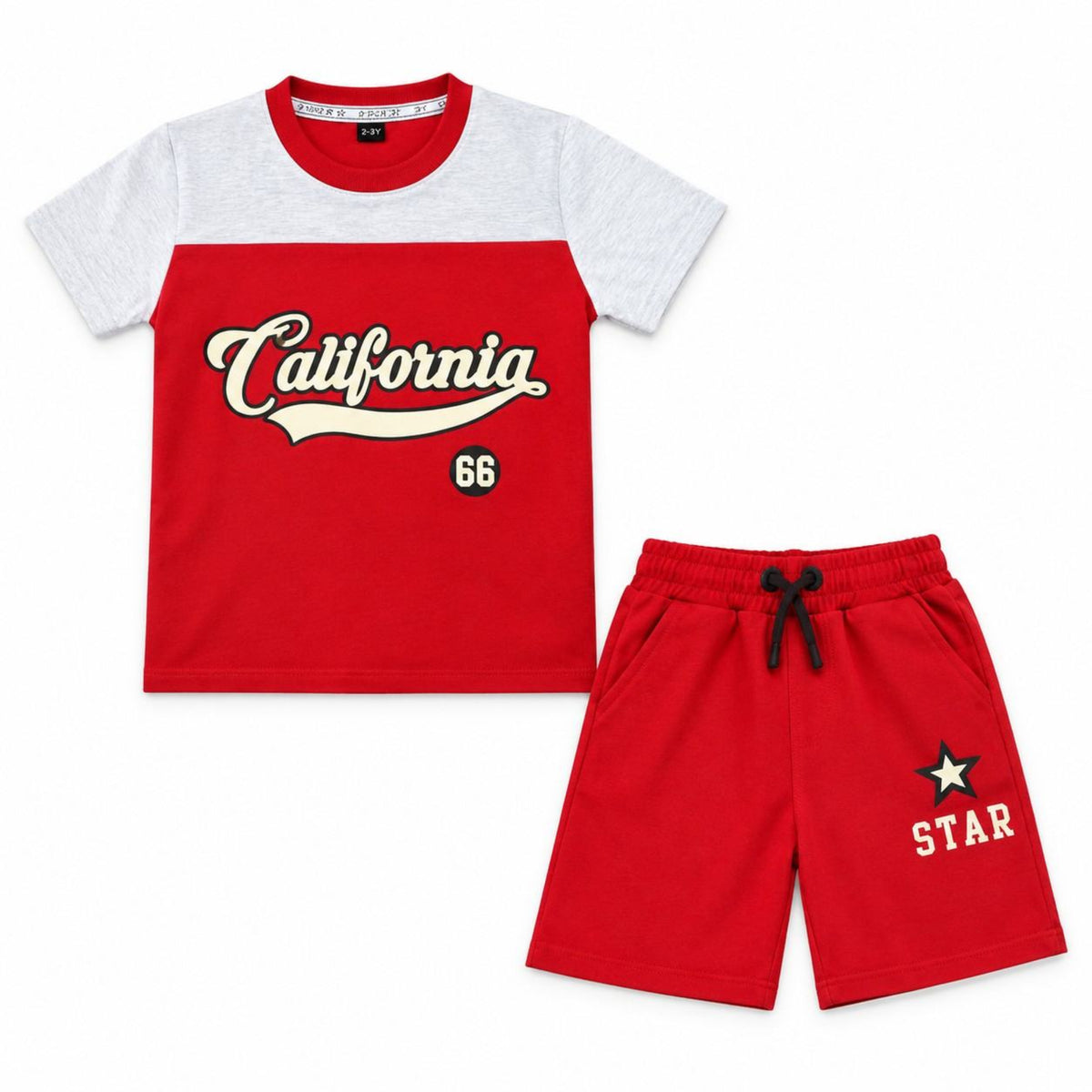 Tee & Short California 66 Cotton Jersey - Red