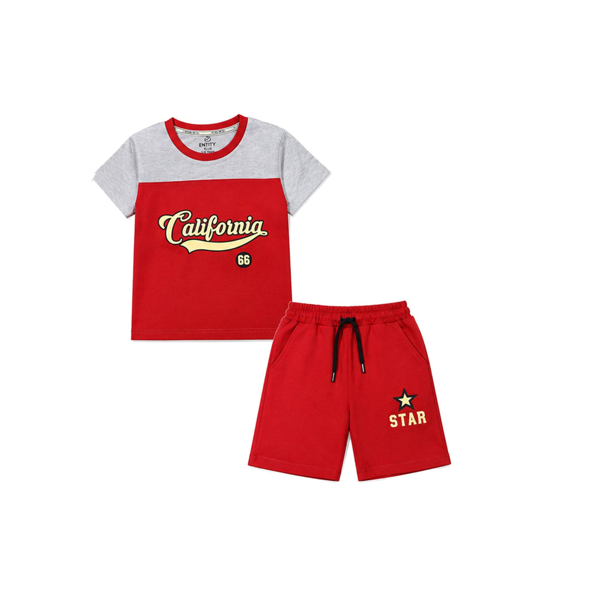 Tee & Short California 66 Cotton Jersey - Red