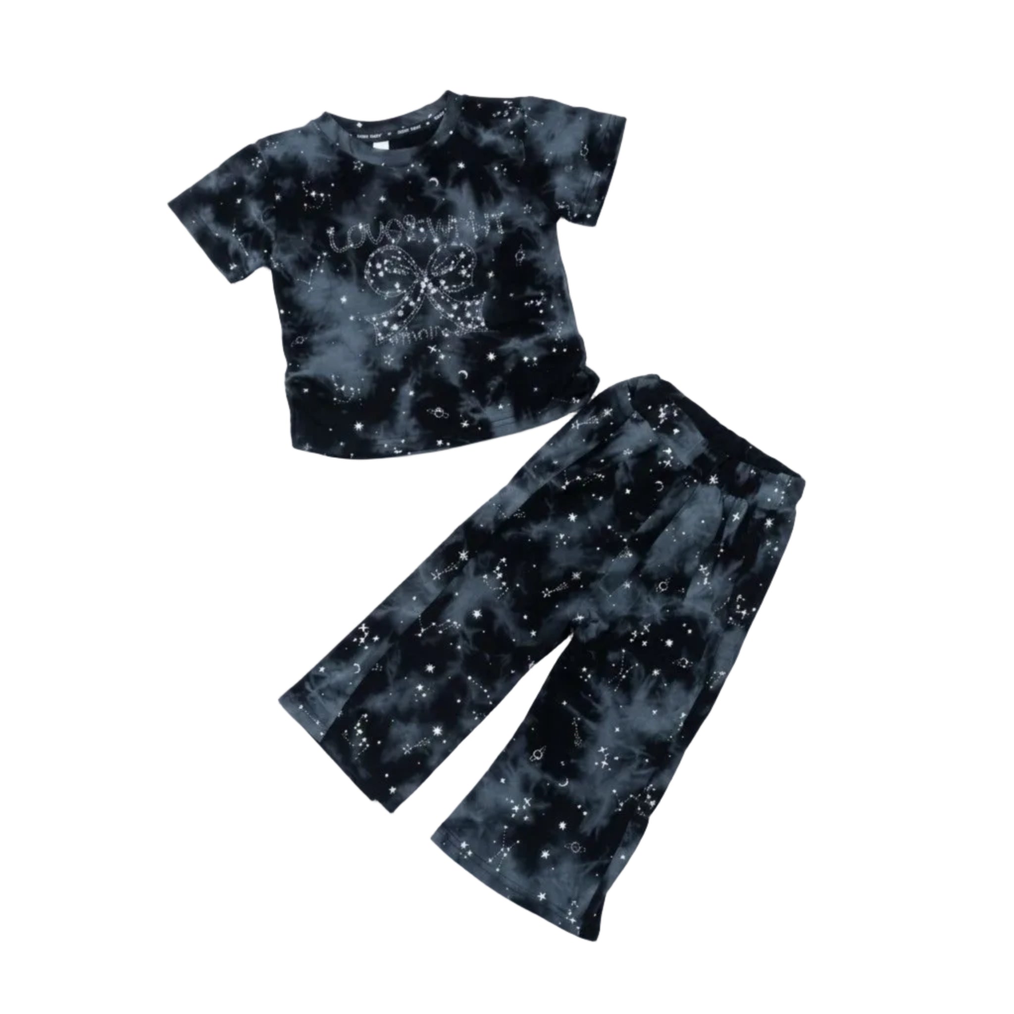 Tee & Trouser Fleece Sequence Love - Black