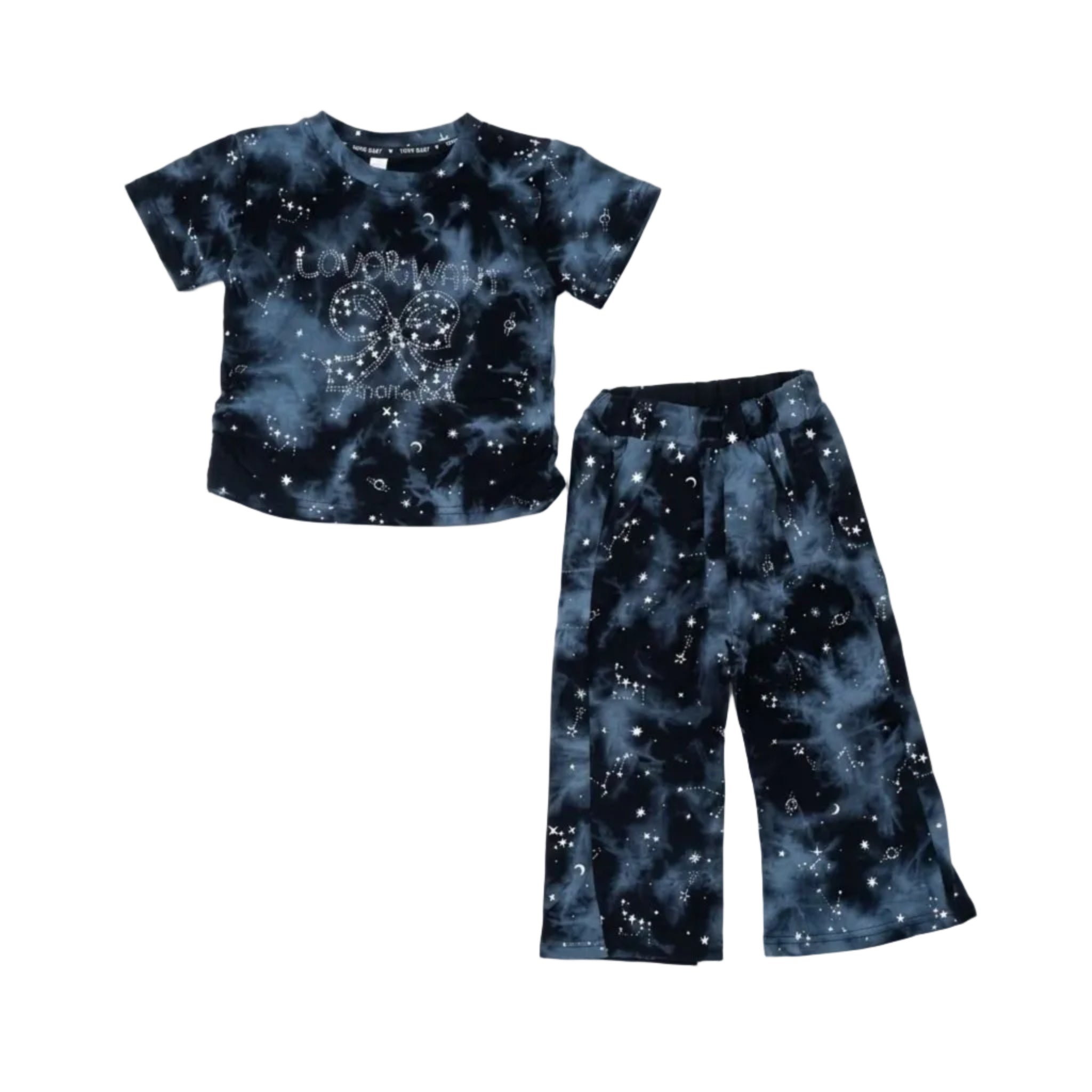 Tee & Trouser Fleece Sequence Love - Black