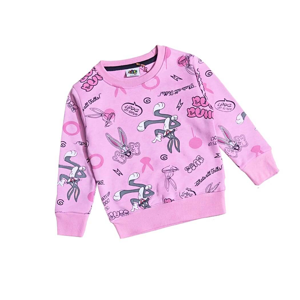 Thats all Folks Bunny Fleece Sweatshirts - Pink