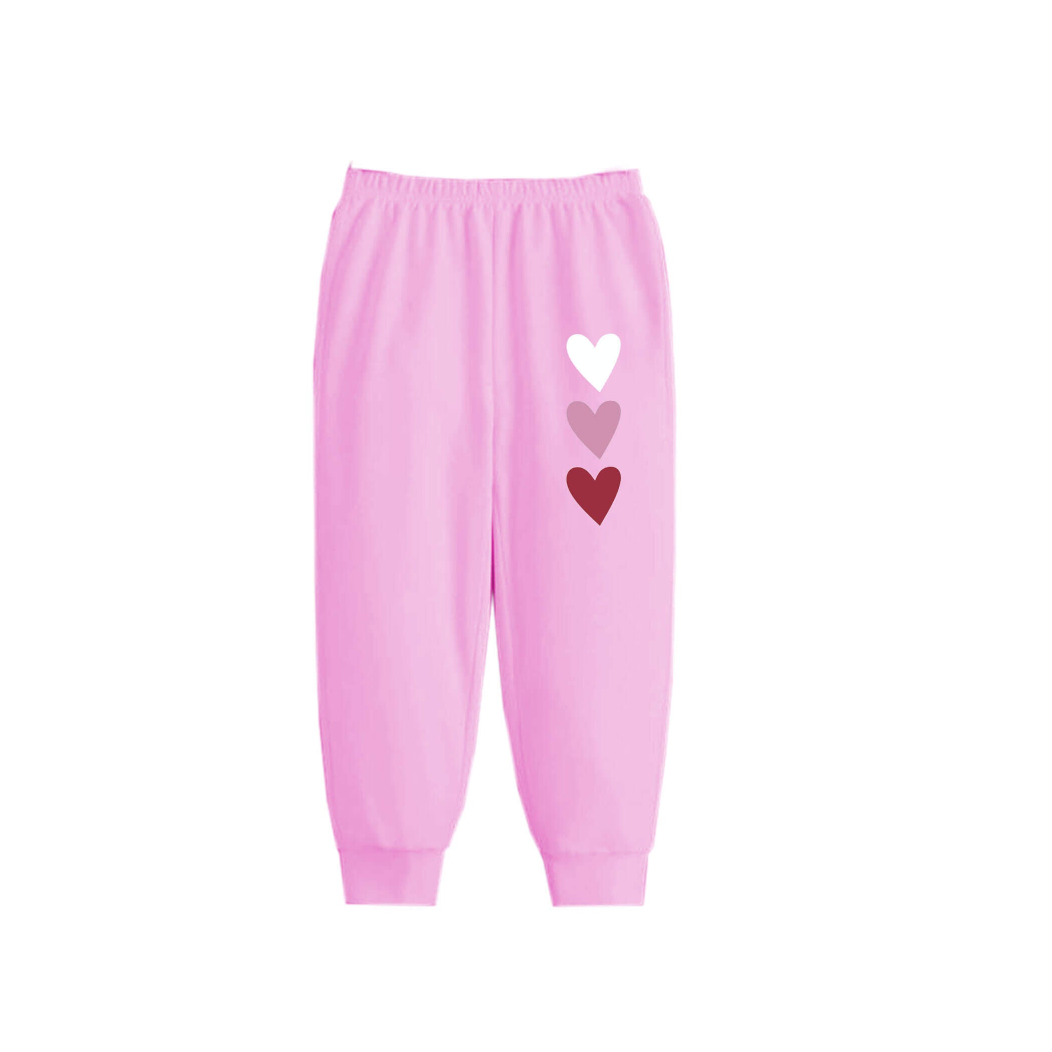 Three Hearts Baggy Fleece Trouser -Pink