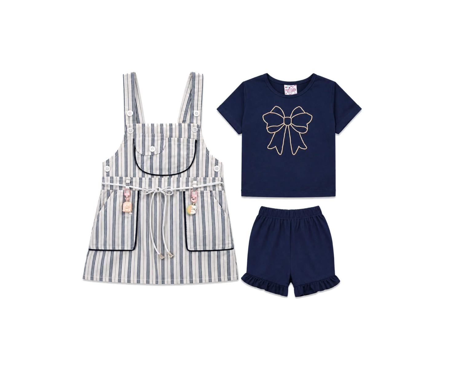 ThreePcBabyGirljumperTShirtWithBow_Short-White_Blue_1