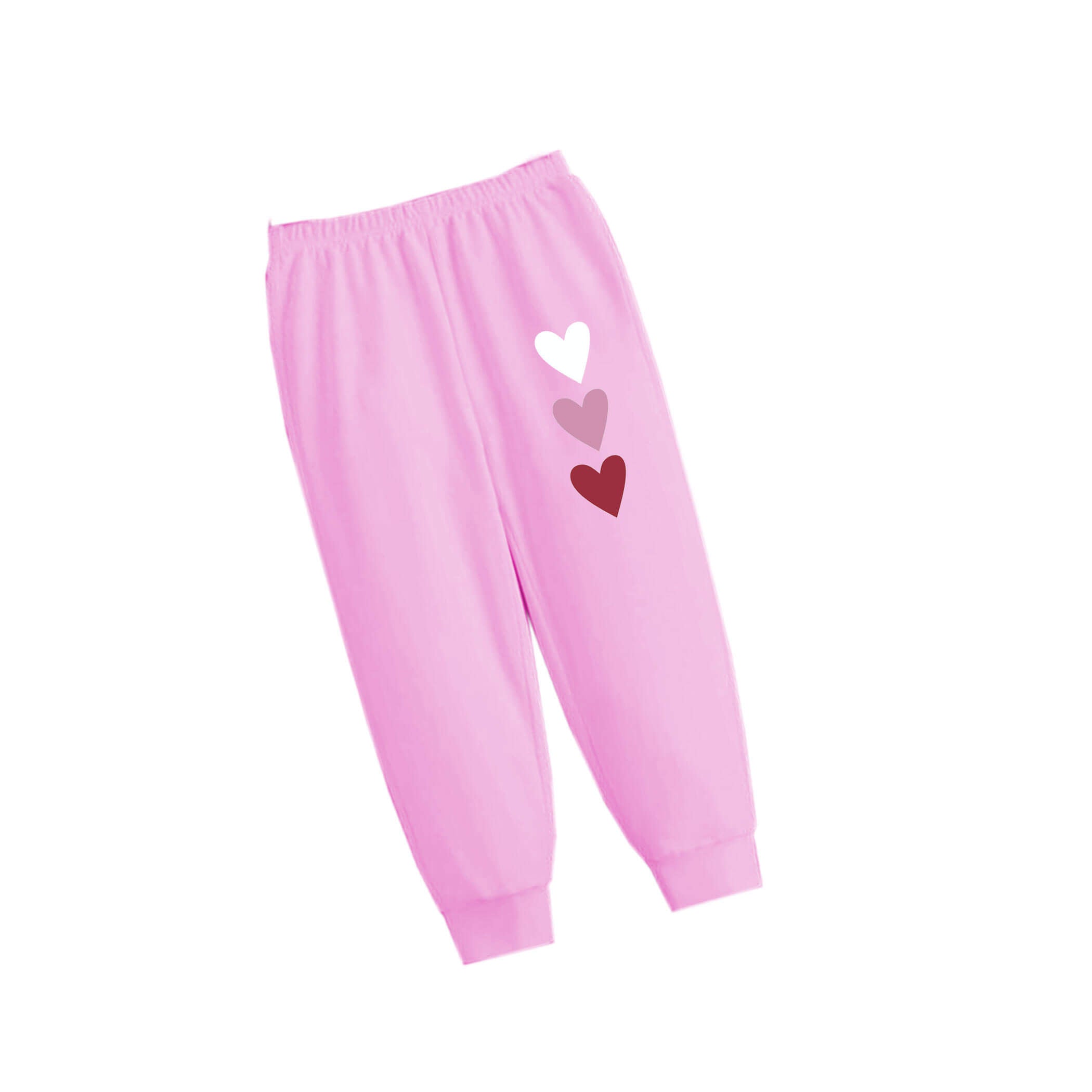 Three Hearts Baggy Fleece Trouser -Pink