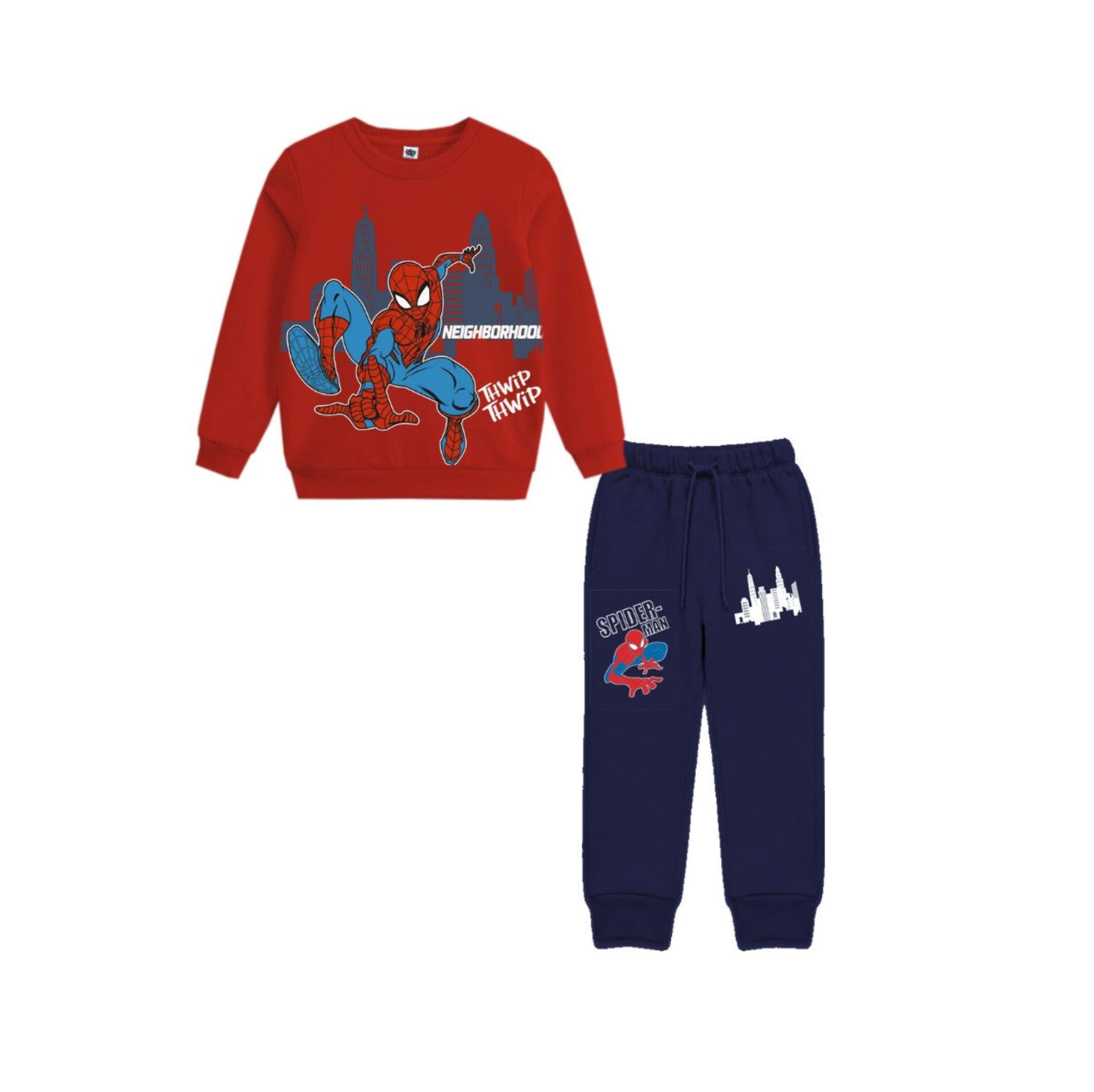 Thwip Thwip Spiderman Fleece Tracksuit - Red & Black