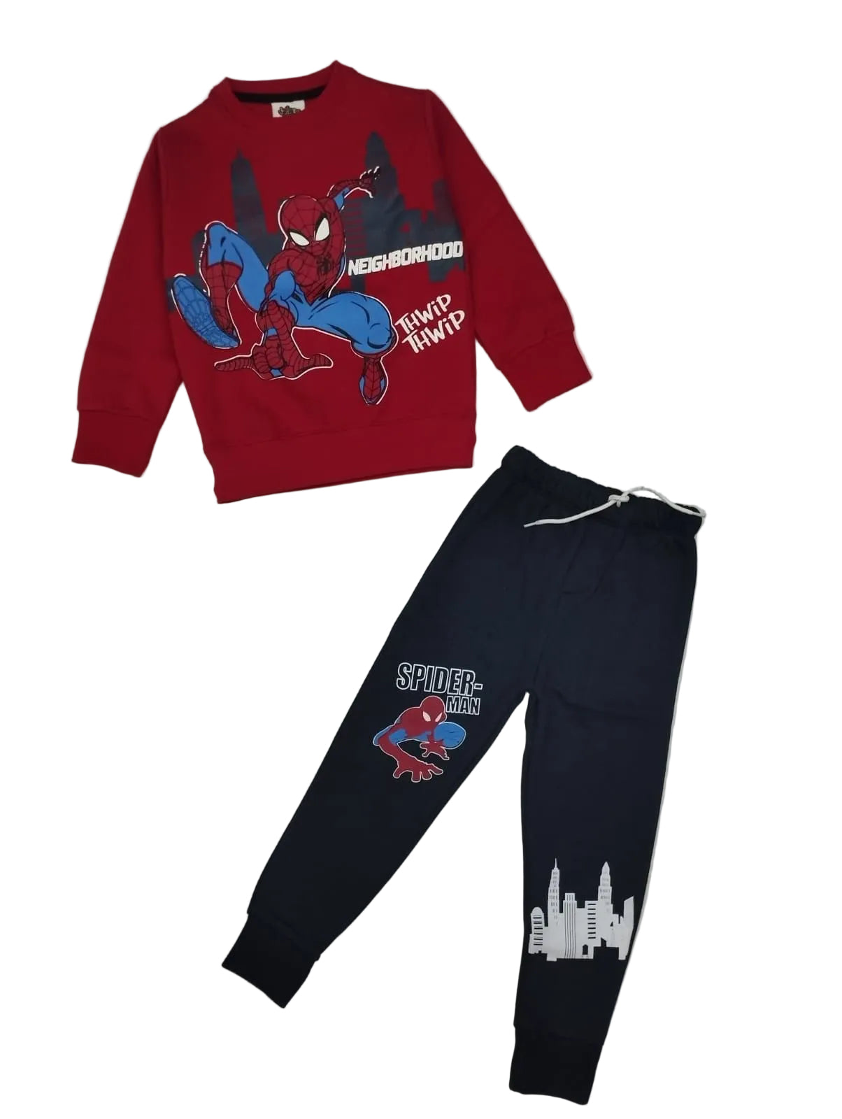 Thwip Thwip Spiderman Fleece Tracksuit - Red & Black
