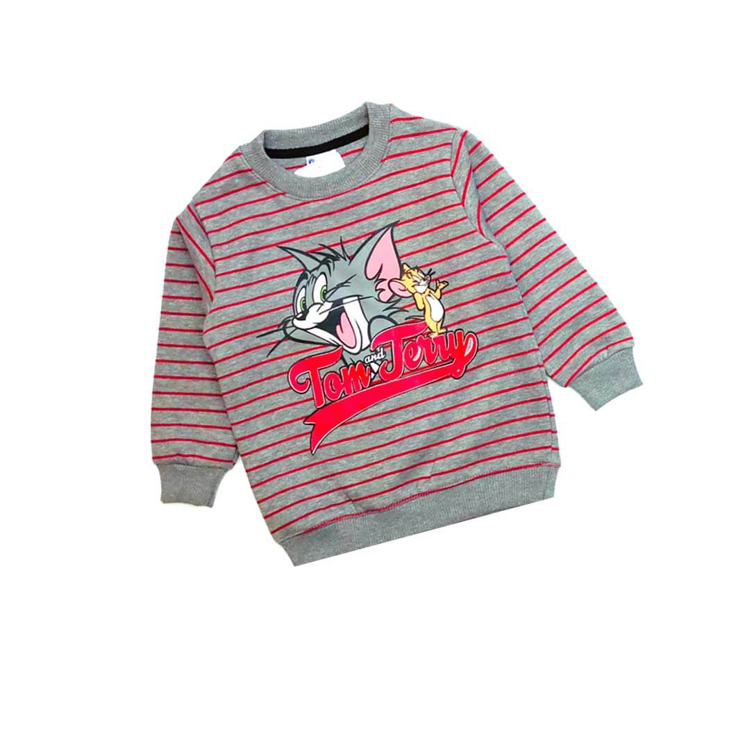 Tom &amp; Jerry Red Stripes Sweatshirt  - Gray