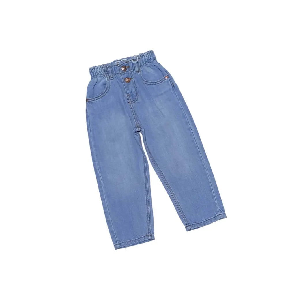 Trendy Beggy Elastic Waist Light Stretchable Pent - Sky Blue