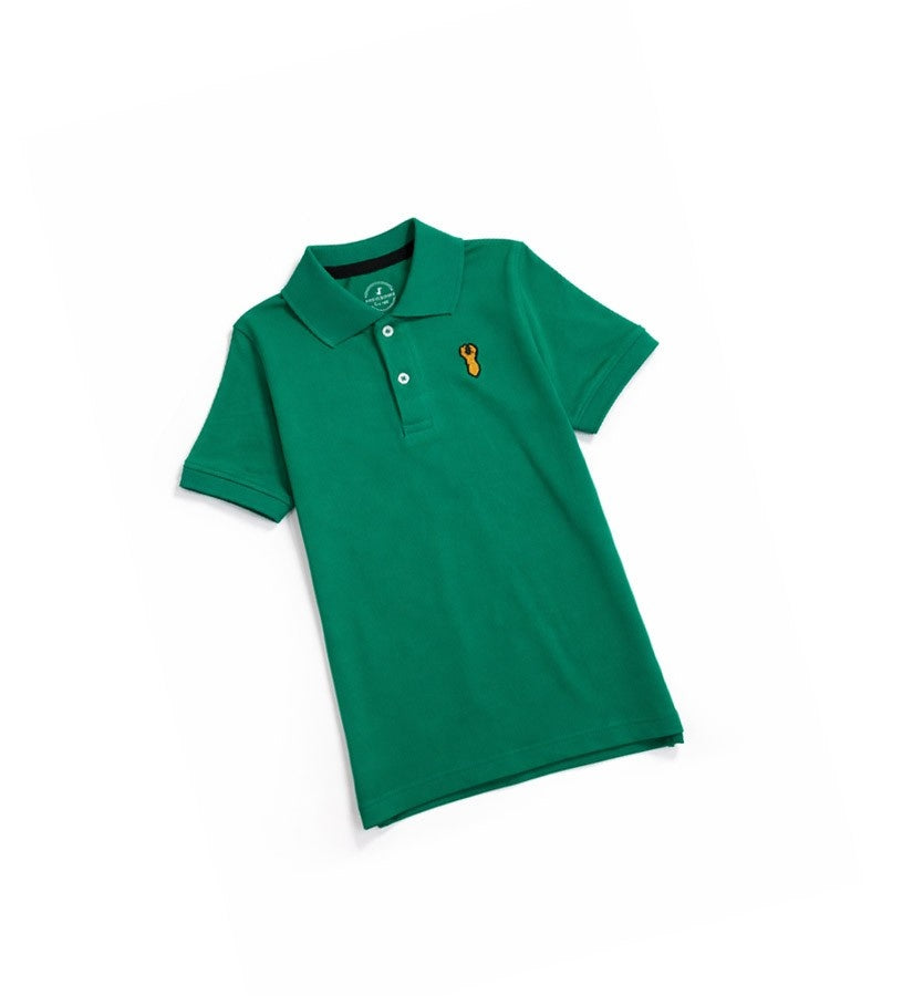 Trendy Markhoor Badge Polo Shirt- Green-1