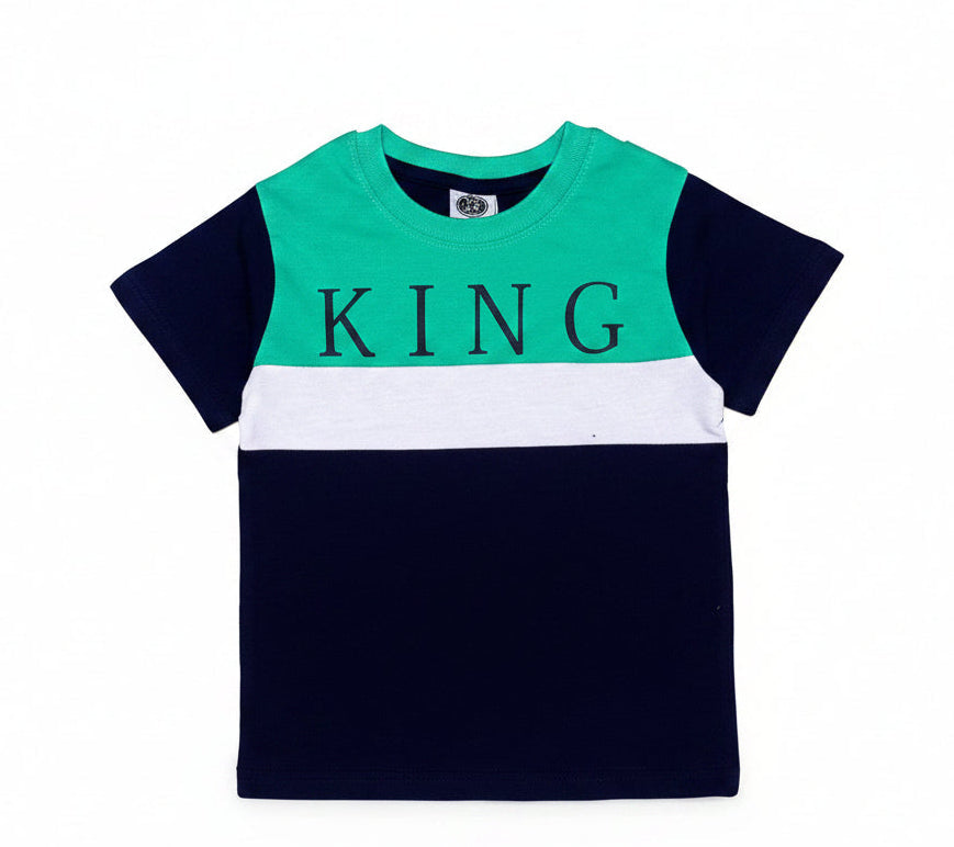 Trendy Panel King Tee Shirt - Black