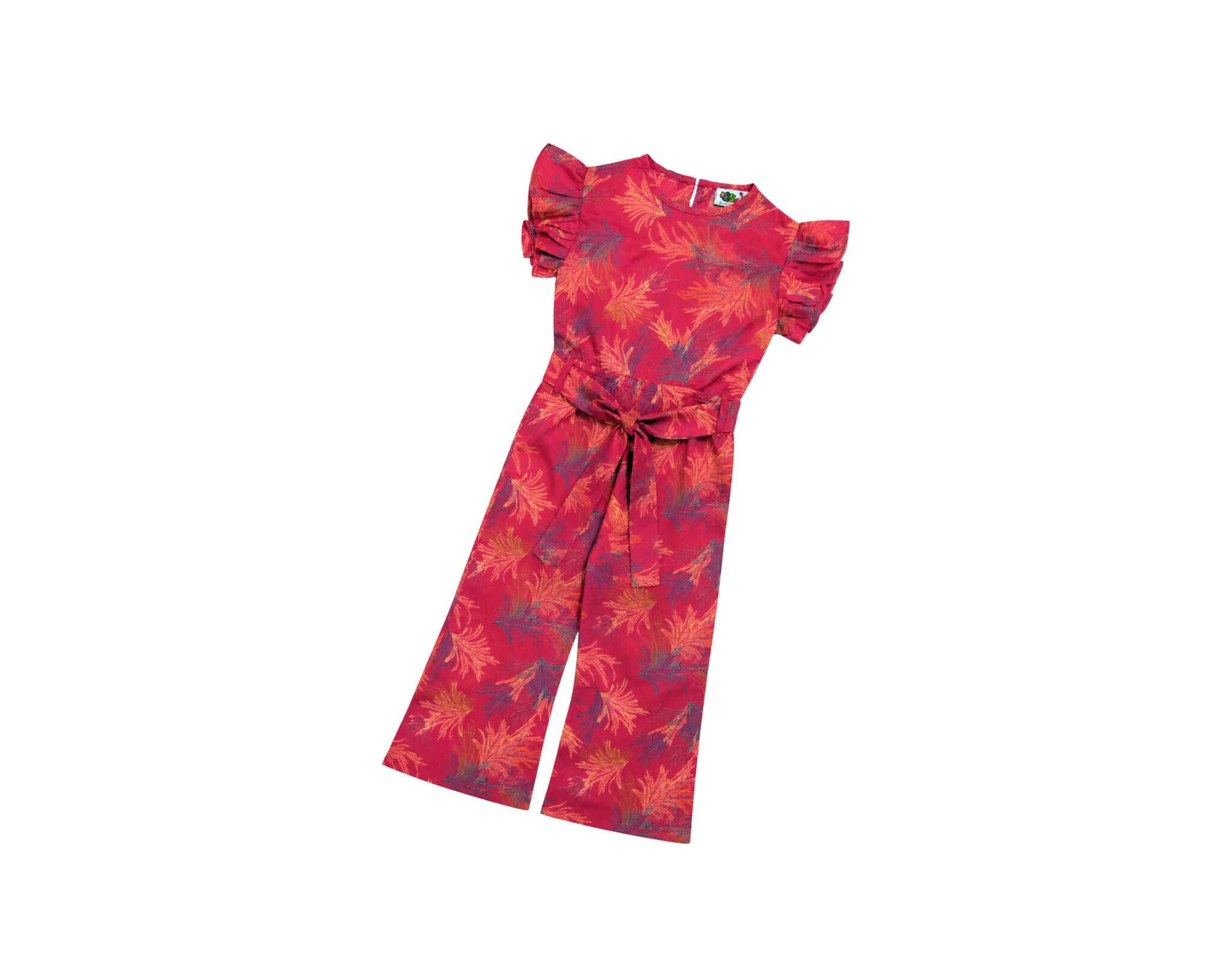TweenfashionistaPrintedPuffSleeveJumpsuit-Red_1