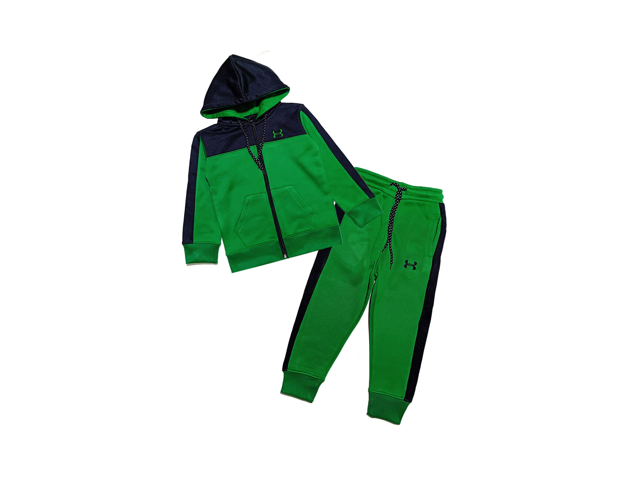 UA Poluster Fleece Hoodie Tracksuit - Green-1