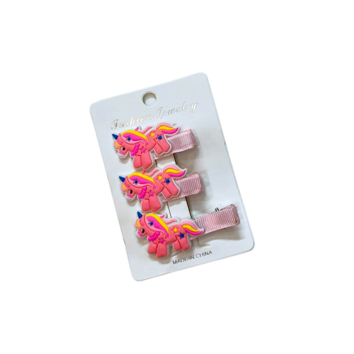 Unicorn Hair Silicone Clips 3pc Set - Pink