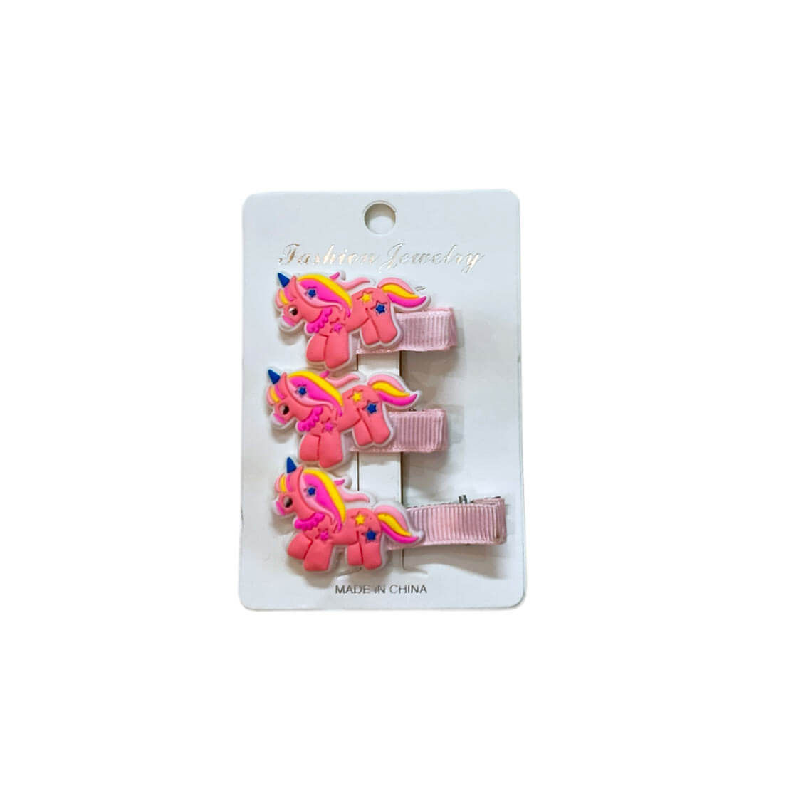 Unicorn Hair Silicone Clips 3pc Set - Pink