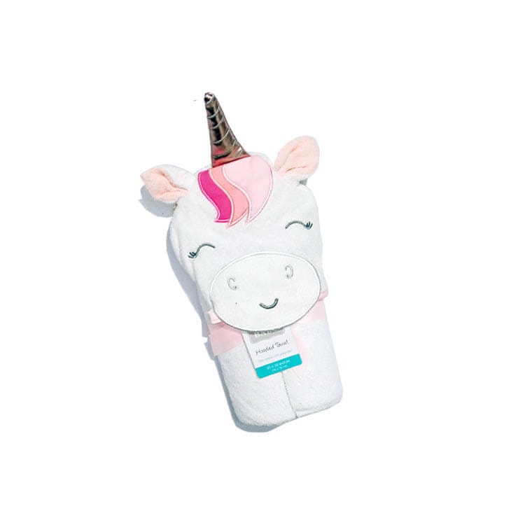 Unicorn Hooded Bath Towel - White