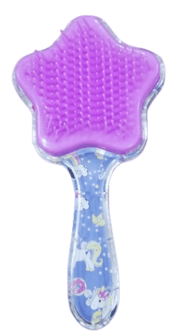 Unicorn In Clouds Star Shape HairBbrush for Babies-Purple