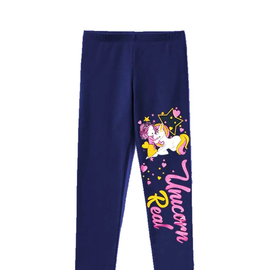 Unicorn Real Premium Lycra Tights For Girs - Navy Blue