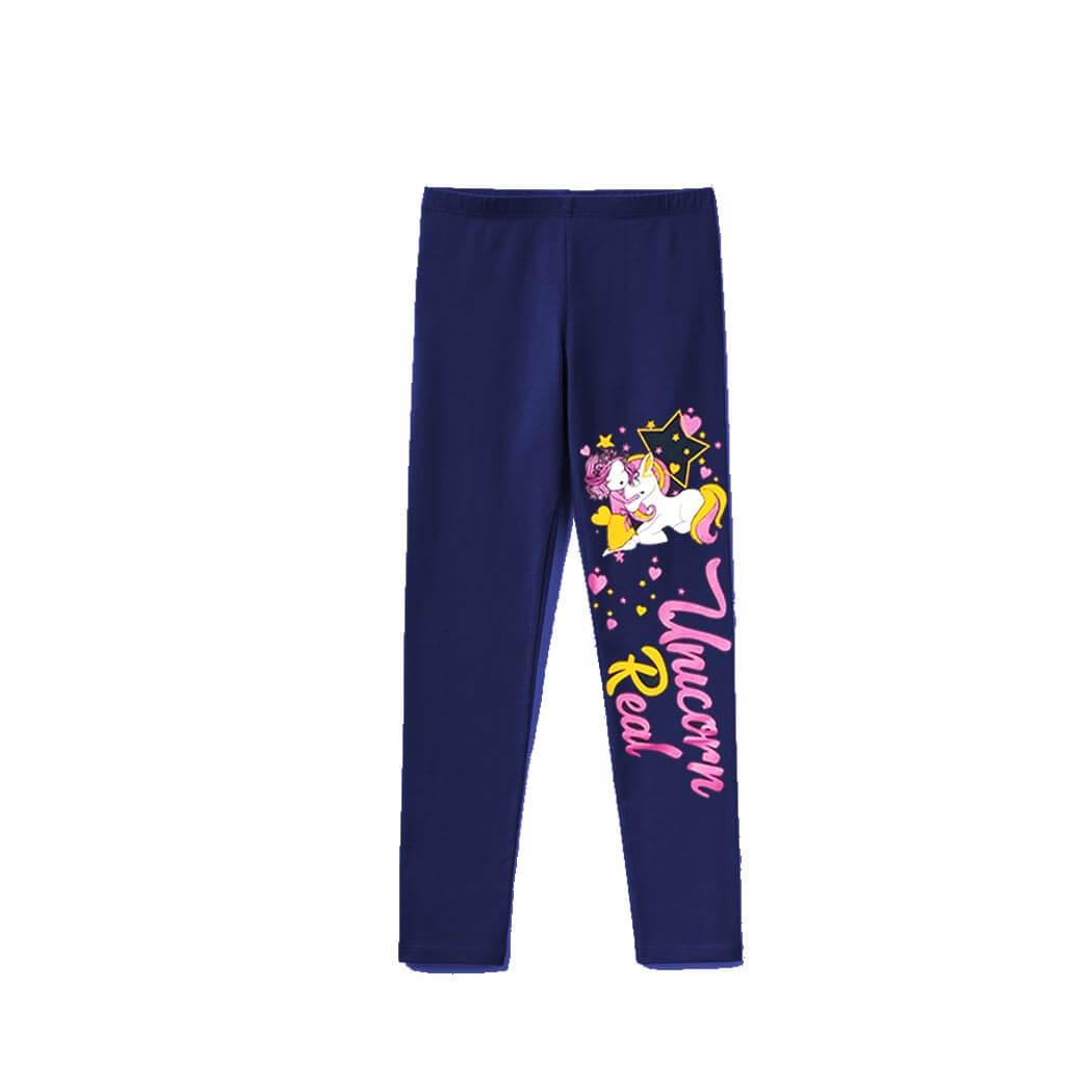 Unicorn Real Premium Lycra Tights For Girs - Navy Blue
