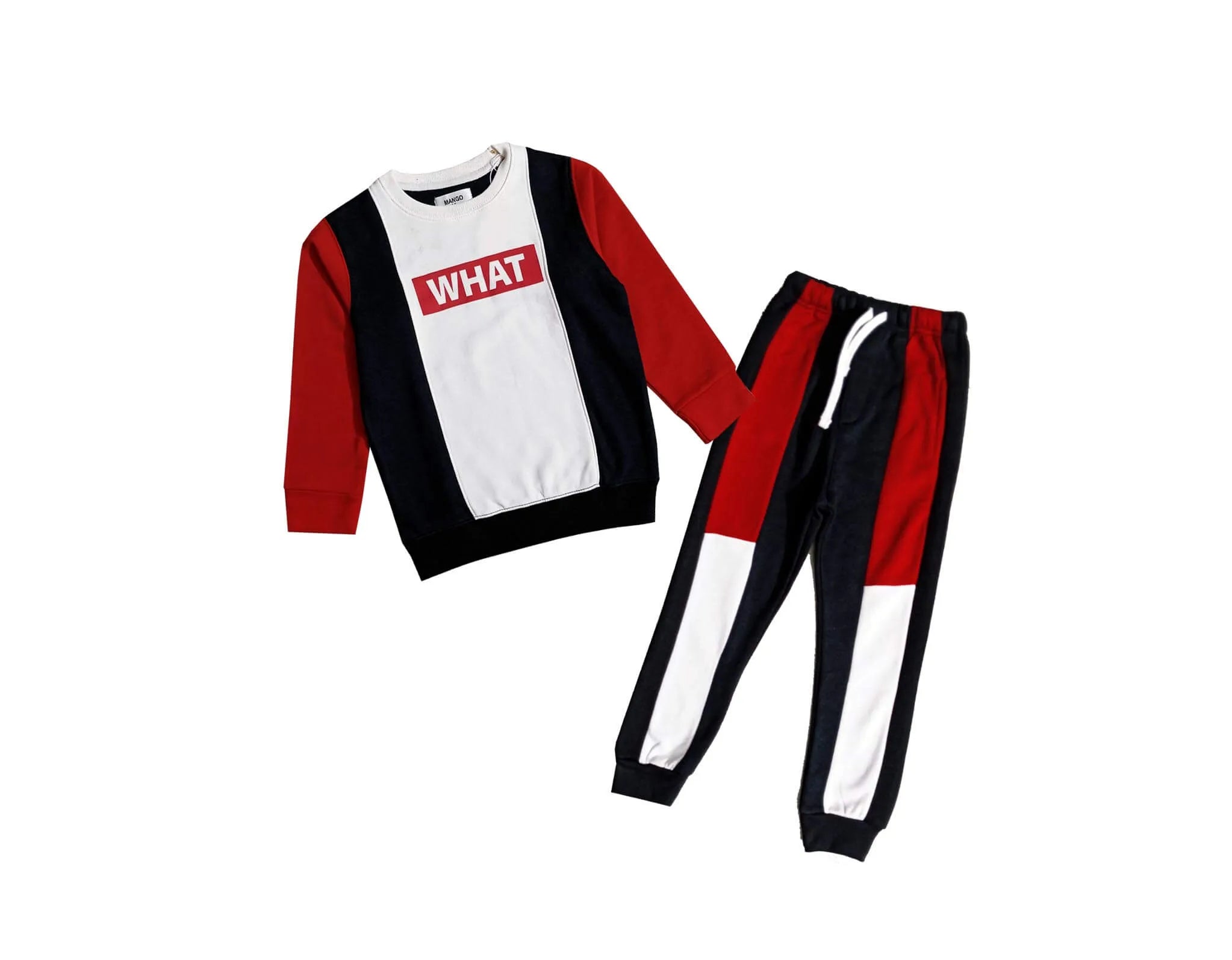 Unique Penals Style Fleece Tracksuits - White Black &amp; Red