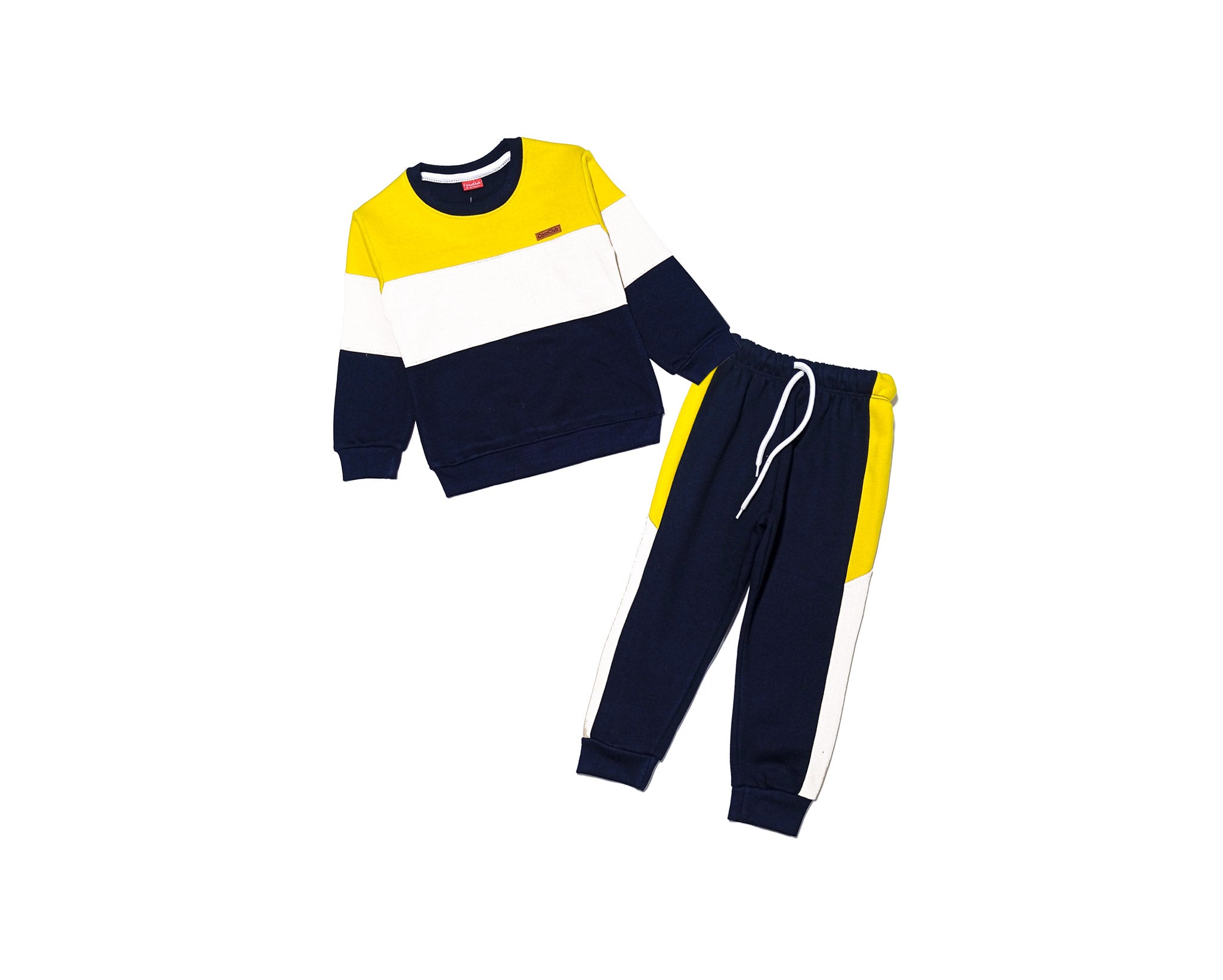 Always Trendy Pennal Tracksuit - Yellow White Black