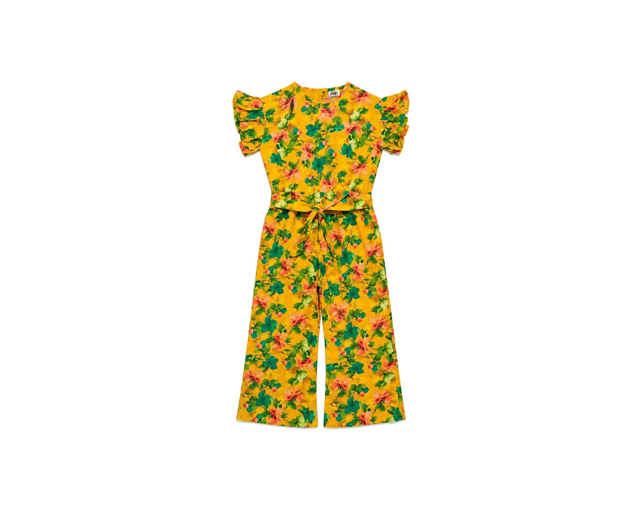 VibrantGardenGreenFlowersjumpsuit-Yellow