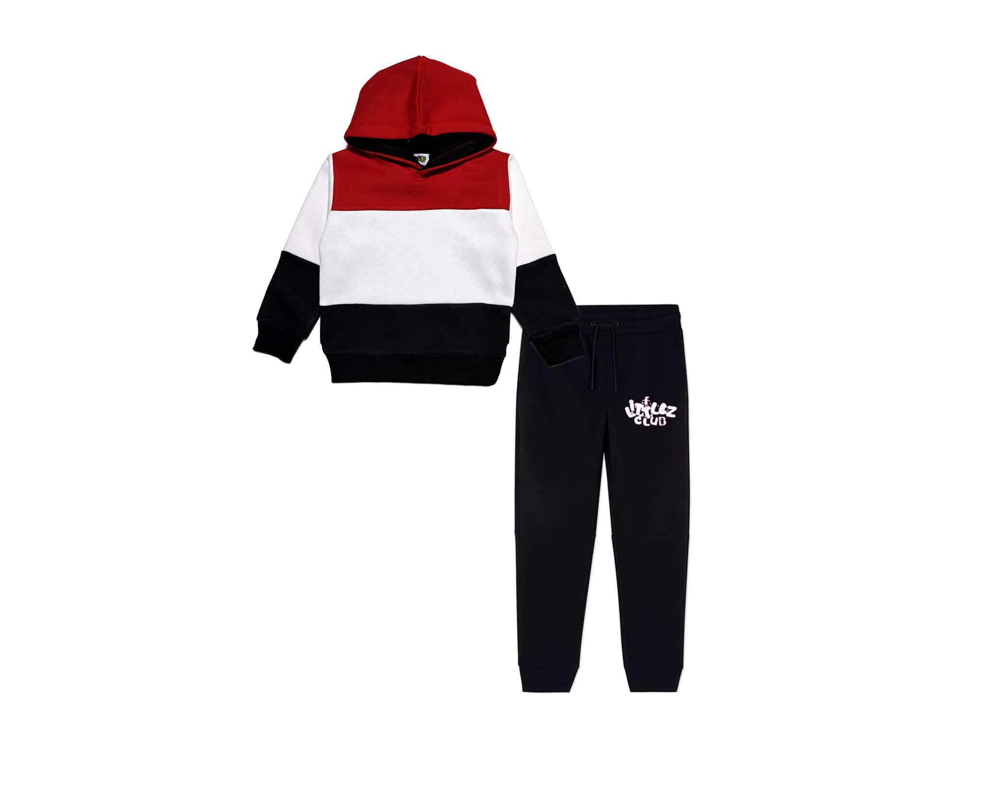 Warm with Littlez Club Pennal Hoodie Tracksuit -Red White Black